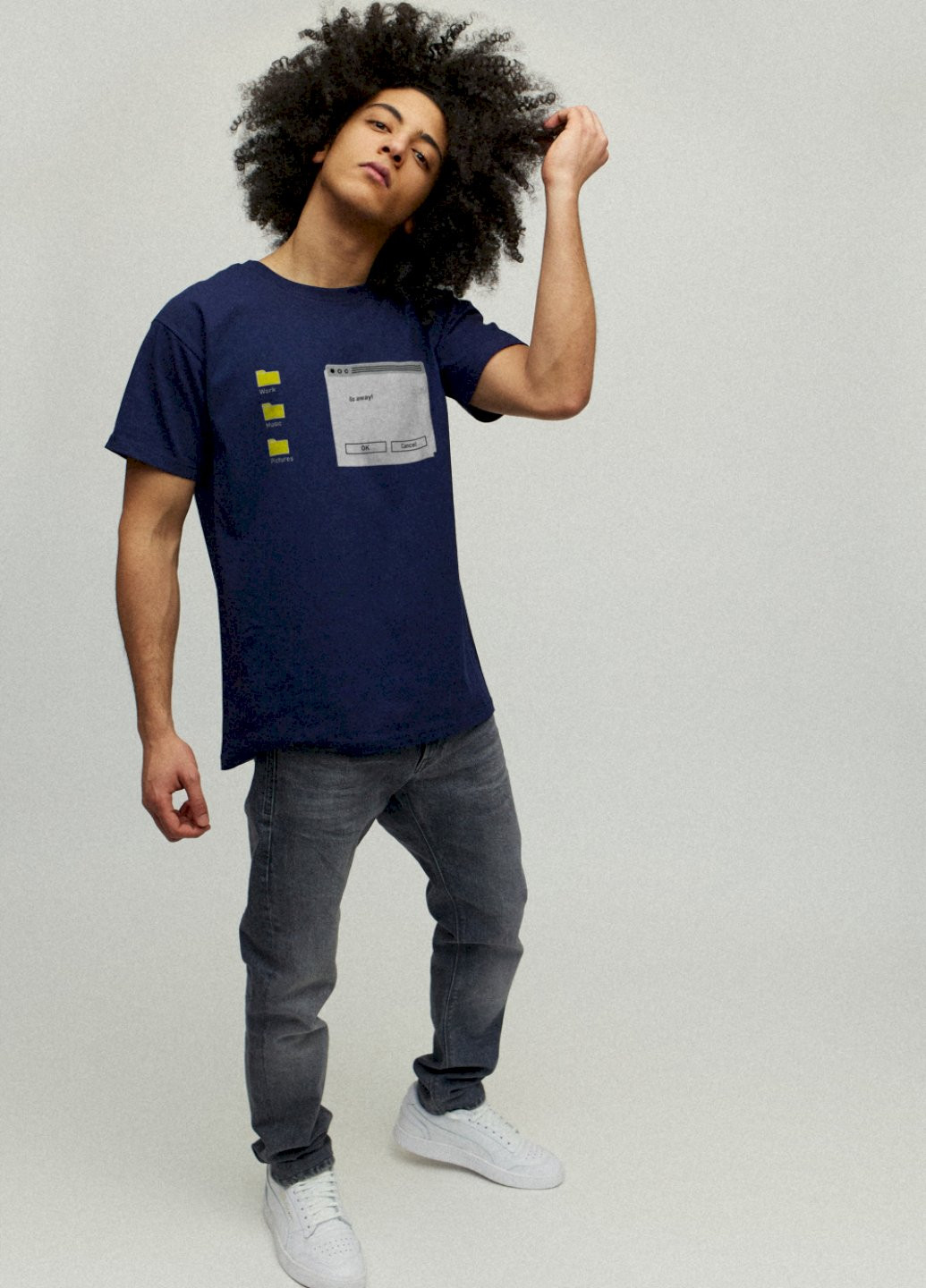 Темно-синяя футболка мужская YAPPI