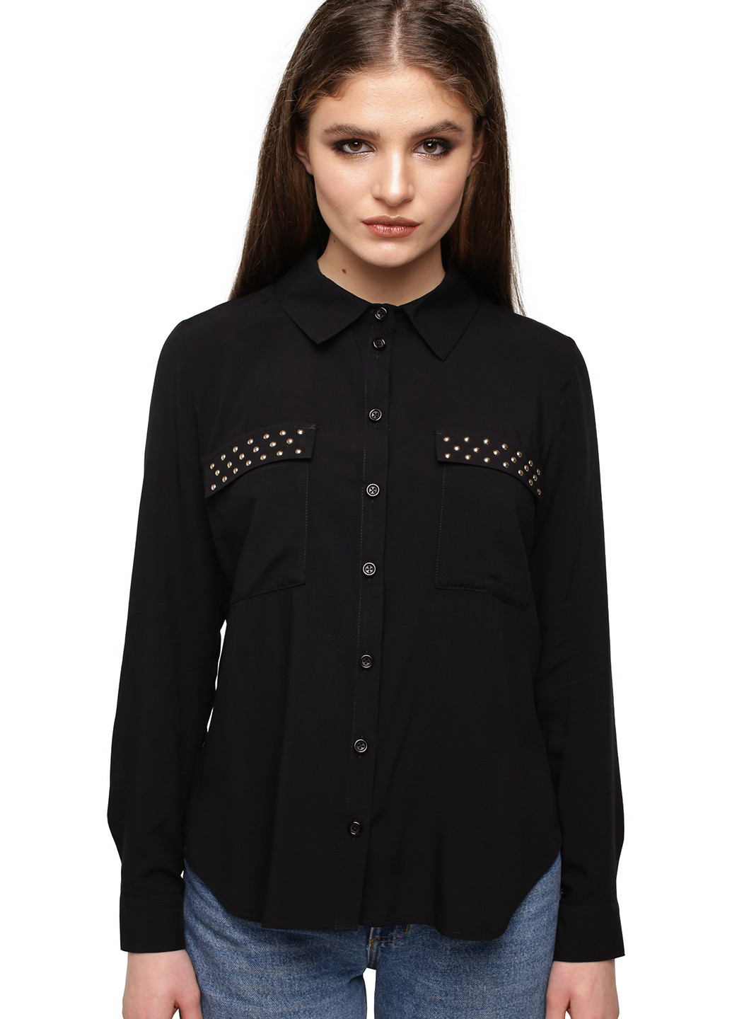 Черная демисезонная блуза Lavana Fashion