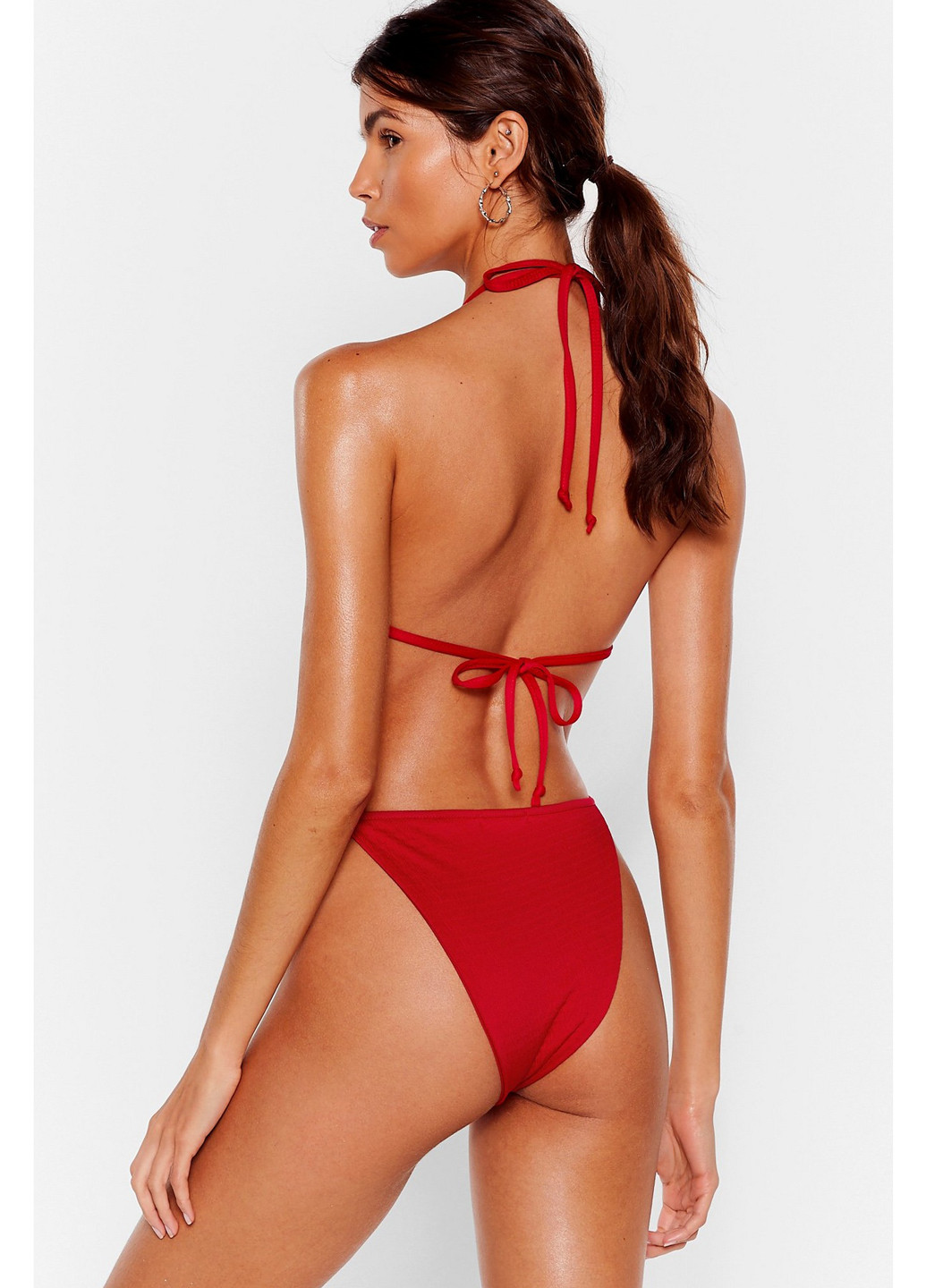 Червоний літній купальник (ліф, трусики) бікіні, роздільний Nasty Gal