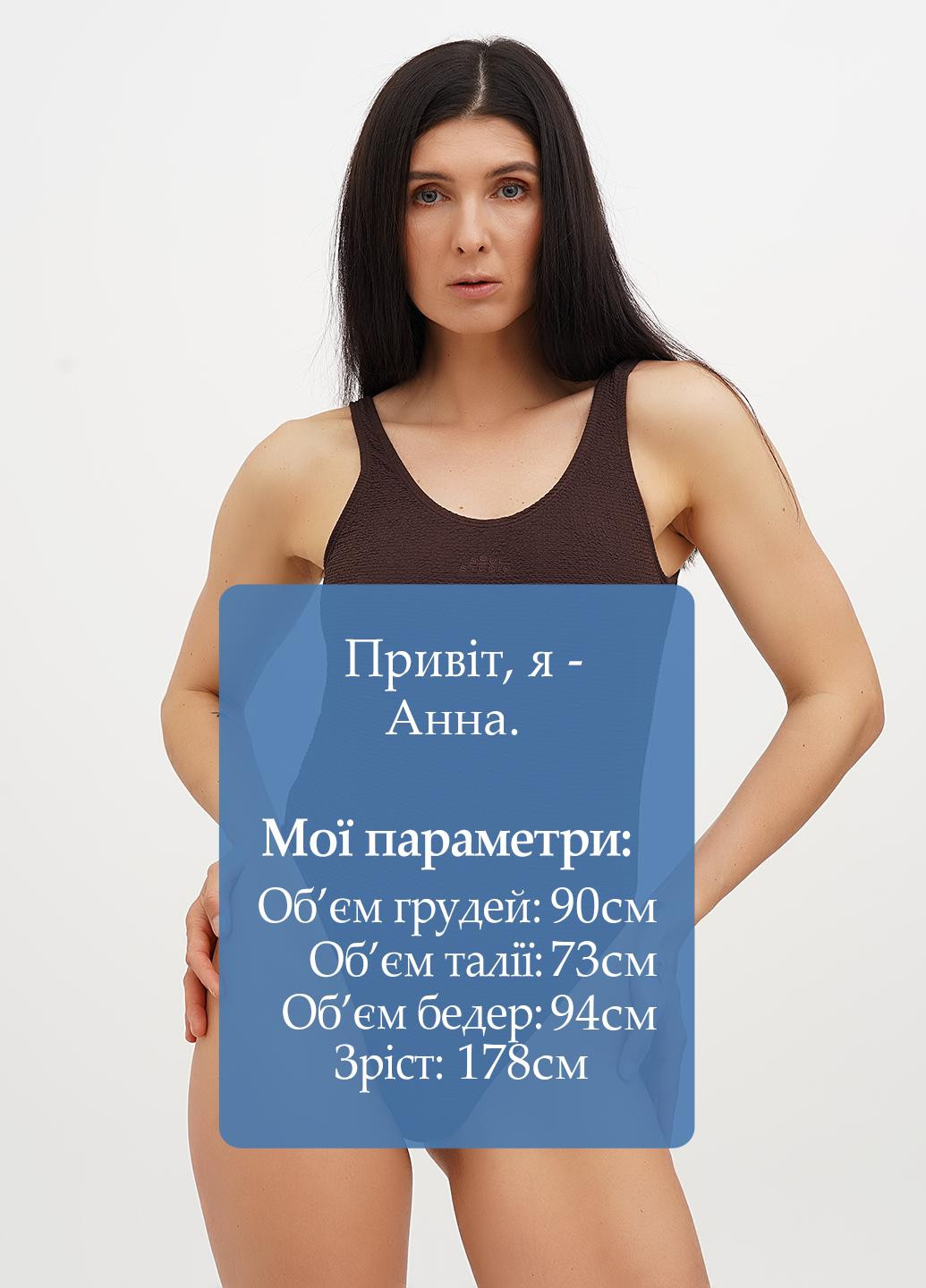 Коричневый летний купальник слитный FS