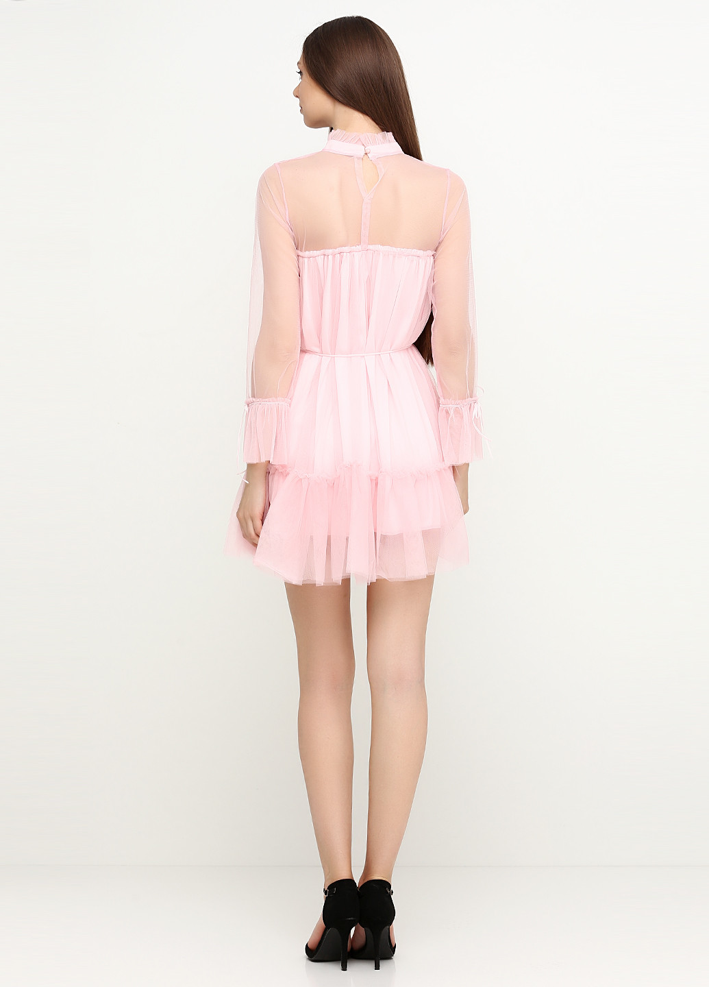 Розовое коктейльное платье No Brand однотонное