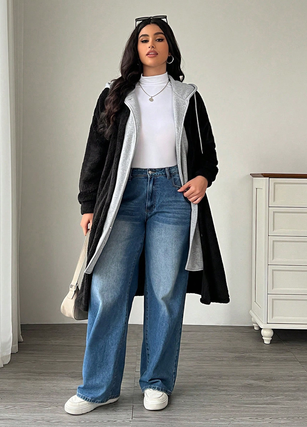 Черный демисезонный кардиган SHEIN