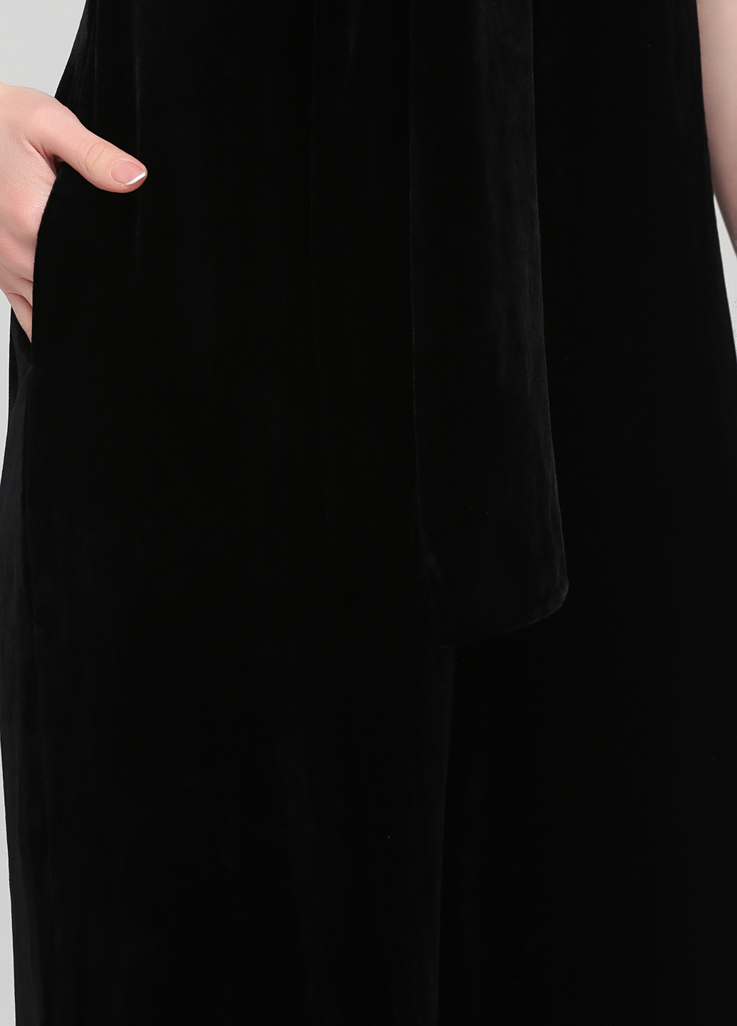 Комбинезон Massimo Dutti комбинезон-брюки однотонный чёрный вечерний вискоза, велюр, шелк