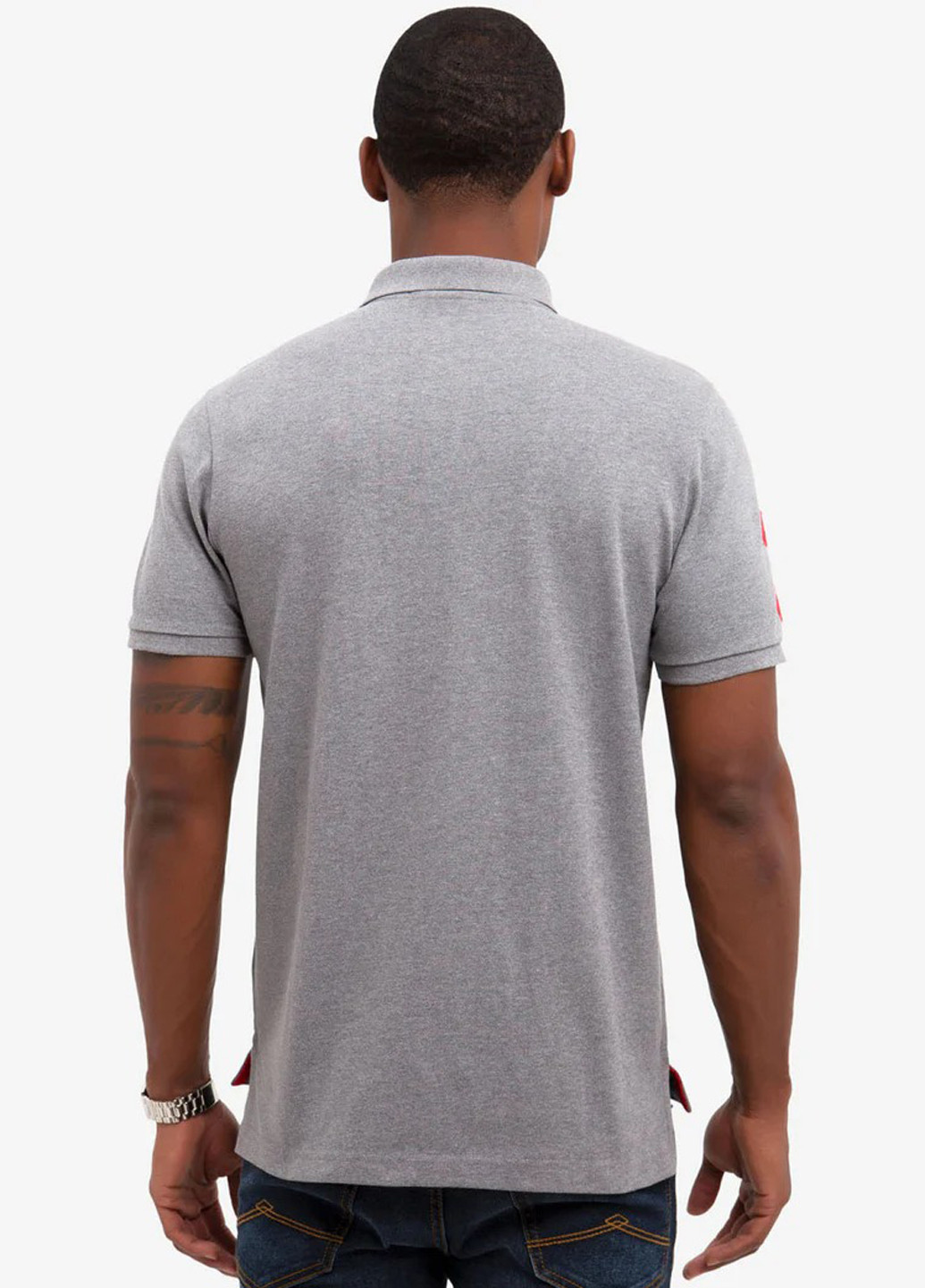 Серая футболка-поло для мужчин U.S. Polo Assn. меланжевая