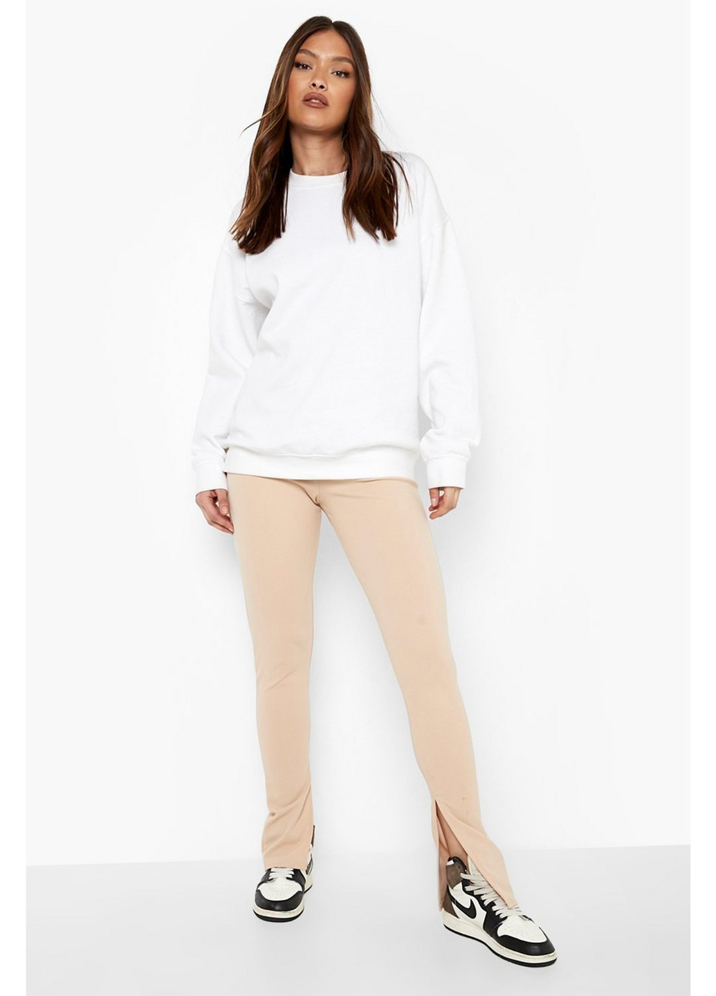 Бежевые демисезонные леггинсы Boohoo