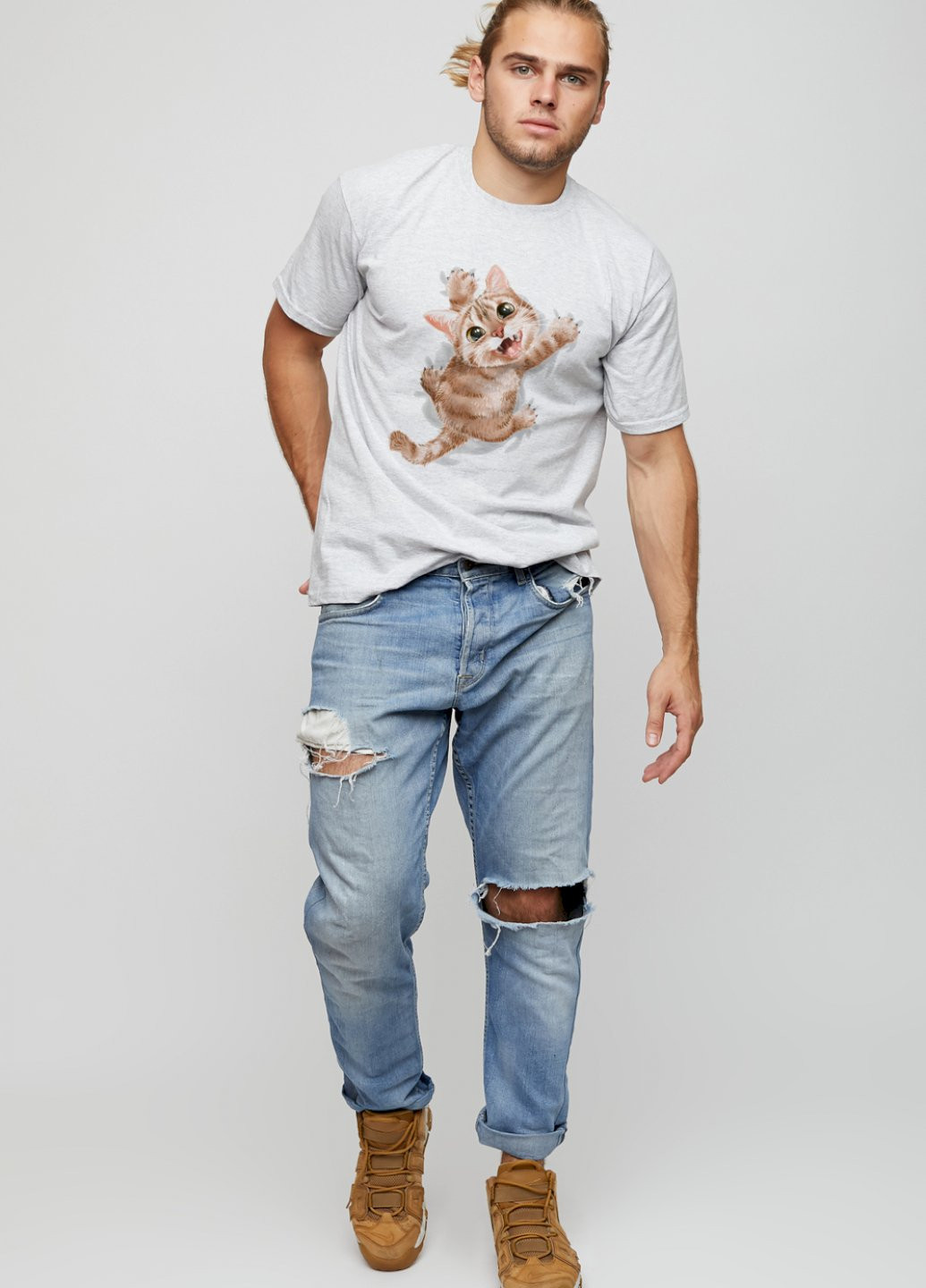 Сіра футболка чоловіча basic YAPPI