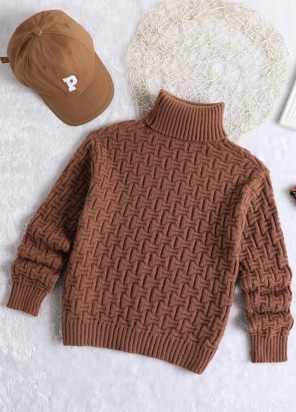 Коричневый демисезонный свитер SHEIN