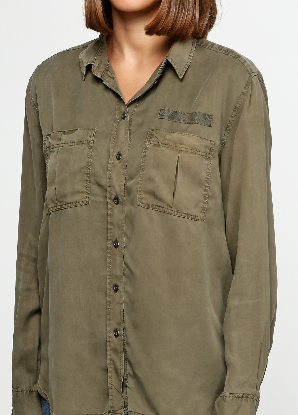 Оливковая (хаки) демисезонная блуза H&M