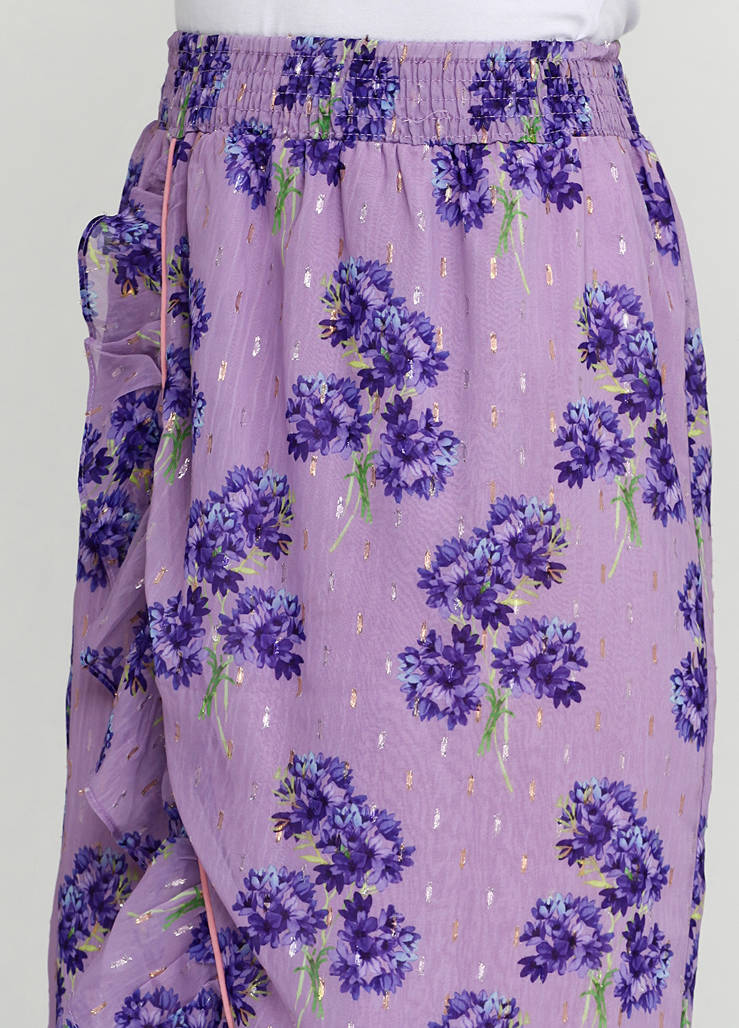 Фиолетовая кэжуал цветочной расцветки юбка Friendtex миди