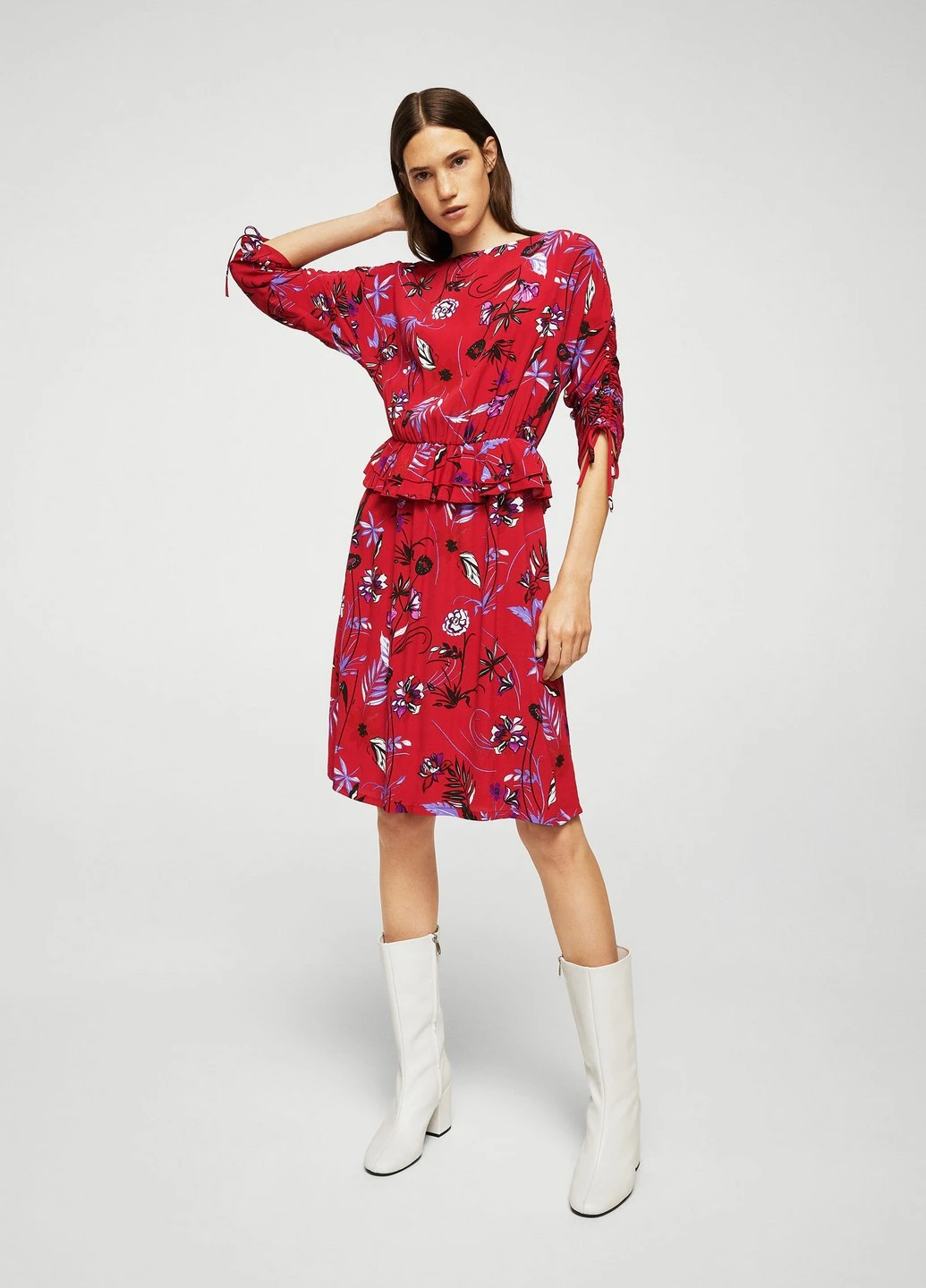 Красное кэжуал платье Mango