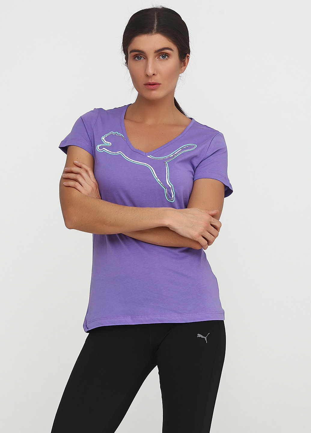 Фіолетова літня футболка з коротким рукавом Puma