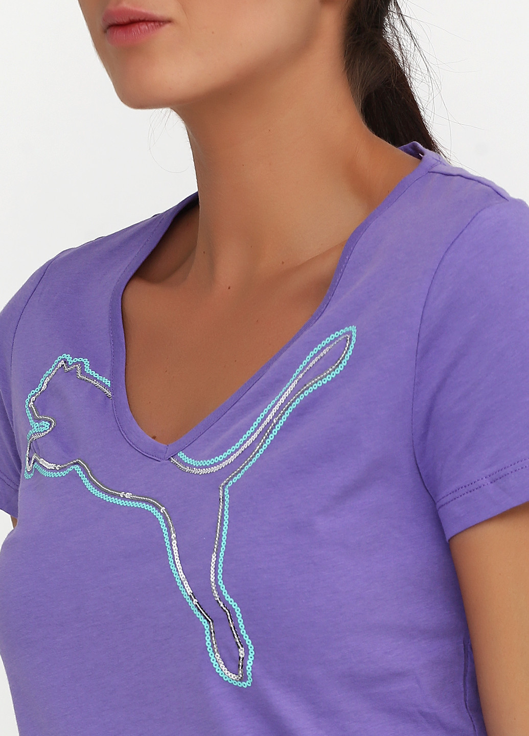 Фіолетова літня футболка з коротким рукавом Puma