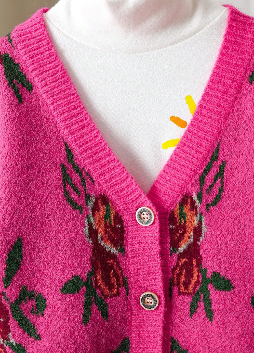 Розовый зимний кардиган SHEIN