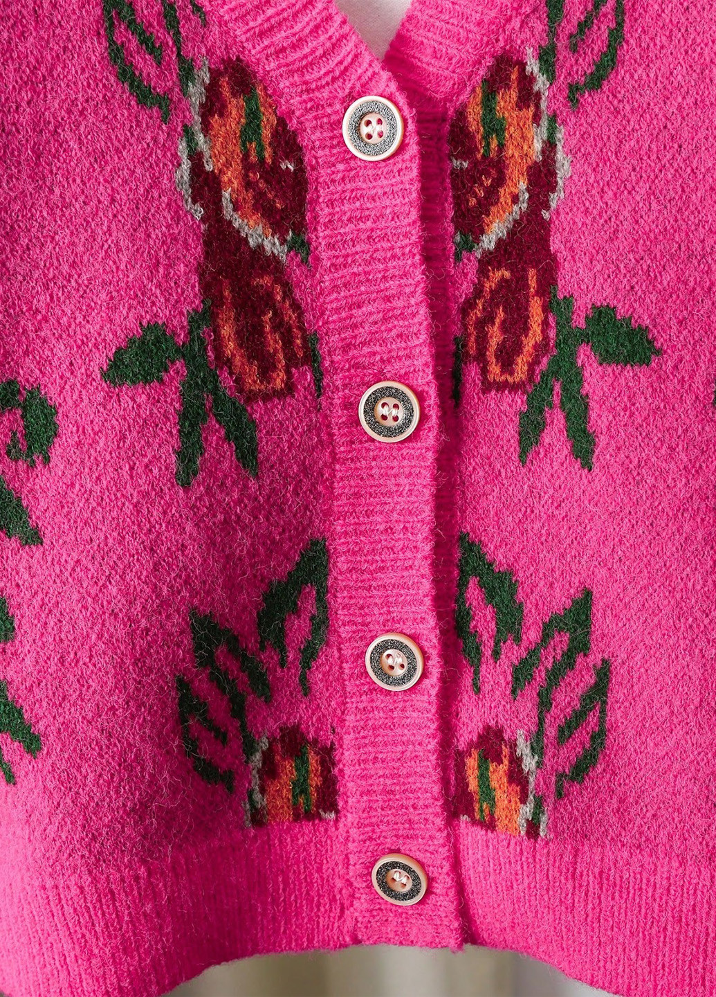 Розовый зимний кардиган SHEIN