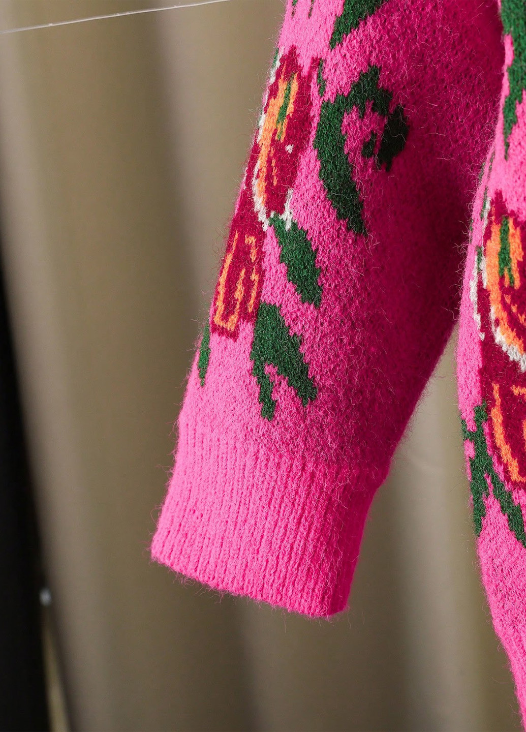 Розовый зимний кардиган SHEIN