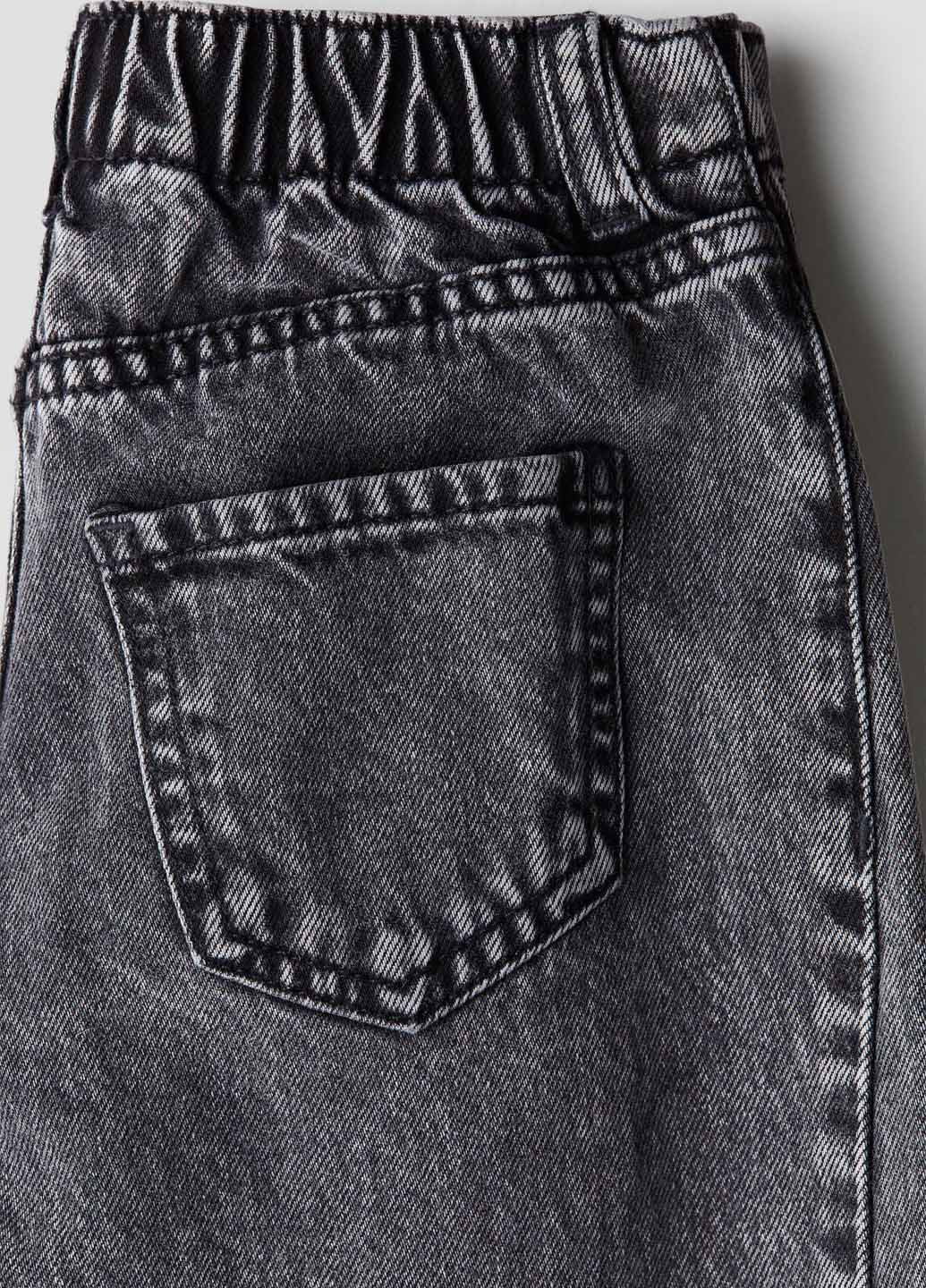 Темно-серые демисезонные мом фит джинсы H&M