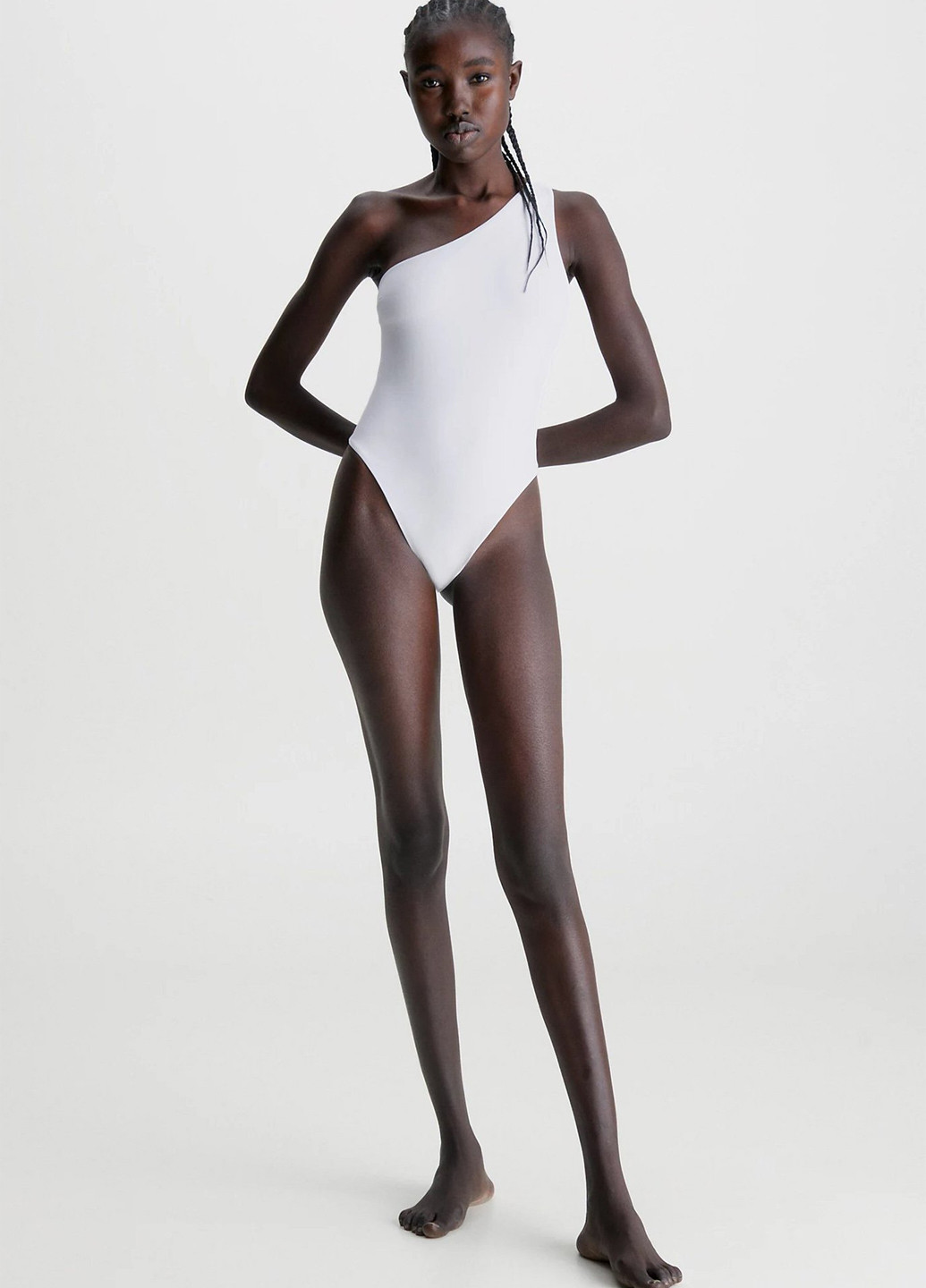 Білий літній купальник майо, суцільний Calvin Klein