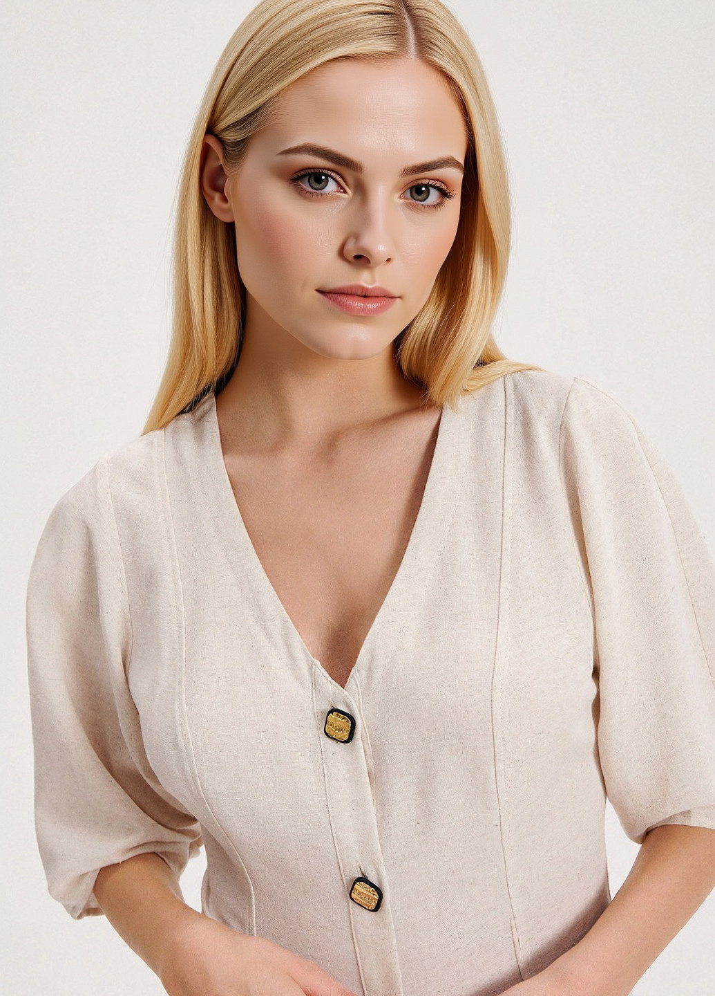 Світло-бежева кежуал сукня Reserved меланжева