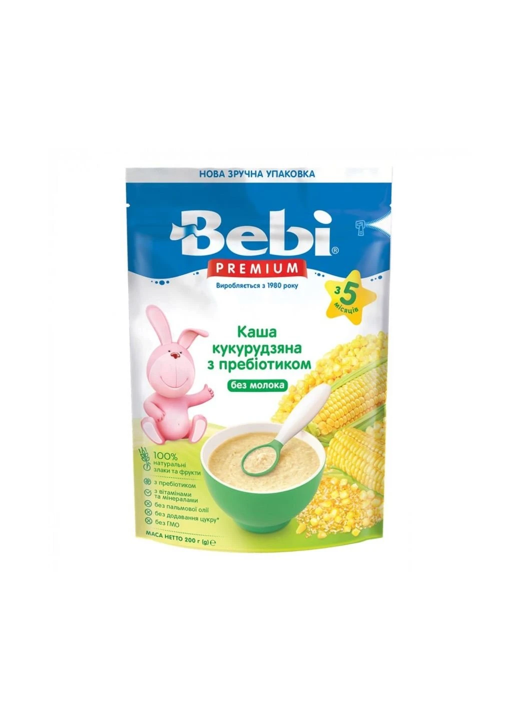 Дитяча каша Premium Кукурудзяна з пребіотиком 200 г (1105044) Bebi (254084489)