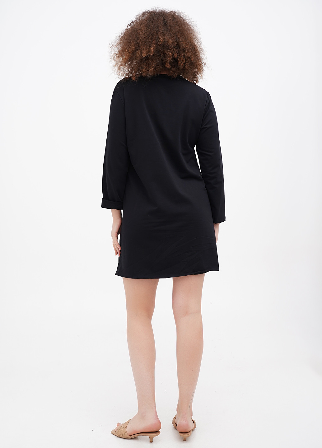 Черное кэжуал платье Italy Moda с надписью