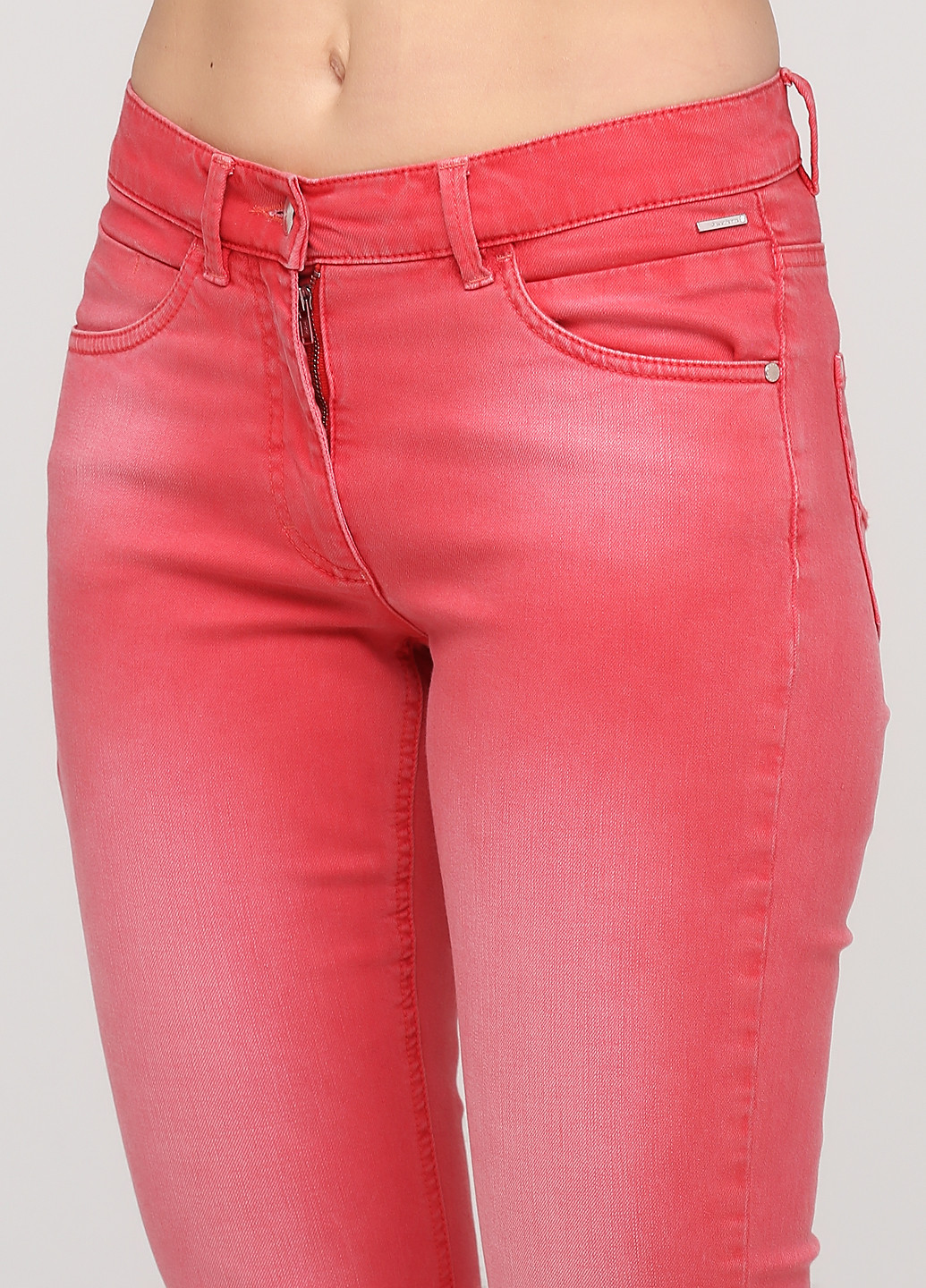 Коралловые джинсовые демисезонные зауженные, укороченные брюки Atelier Femme