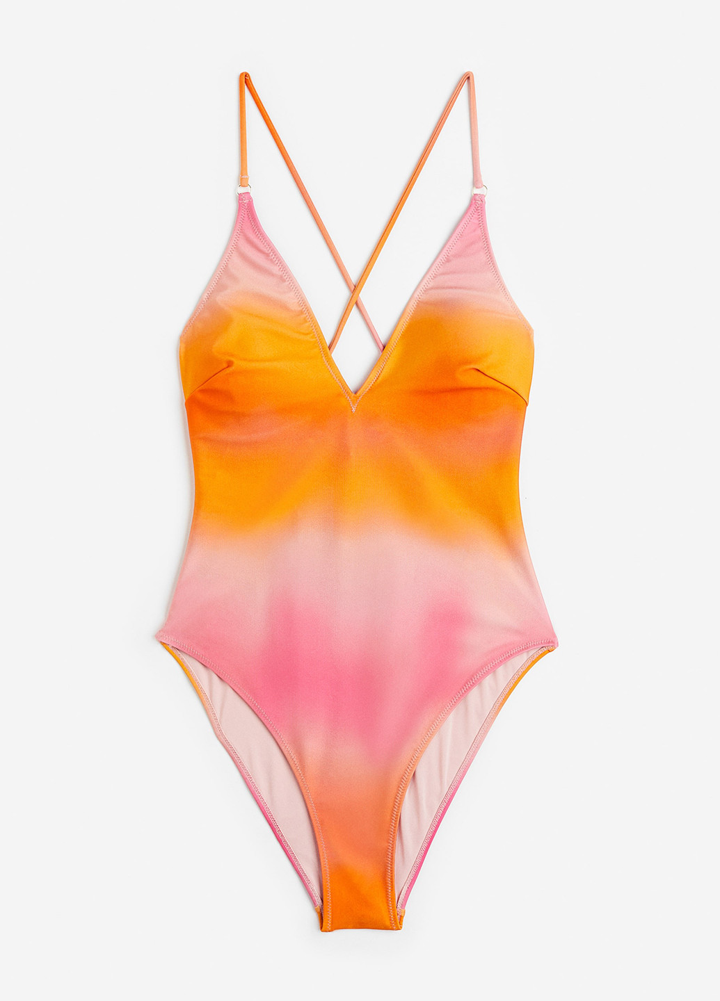 Оранжевый летний купальник слитный H&M