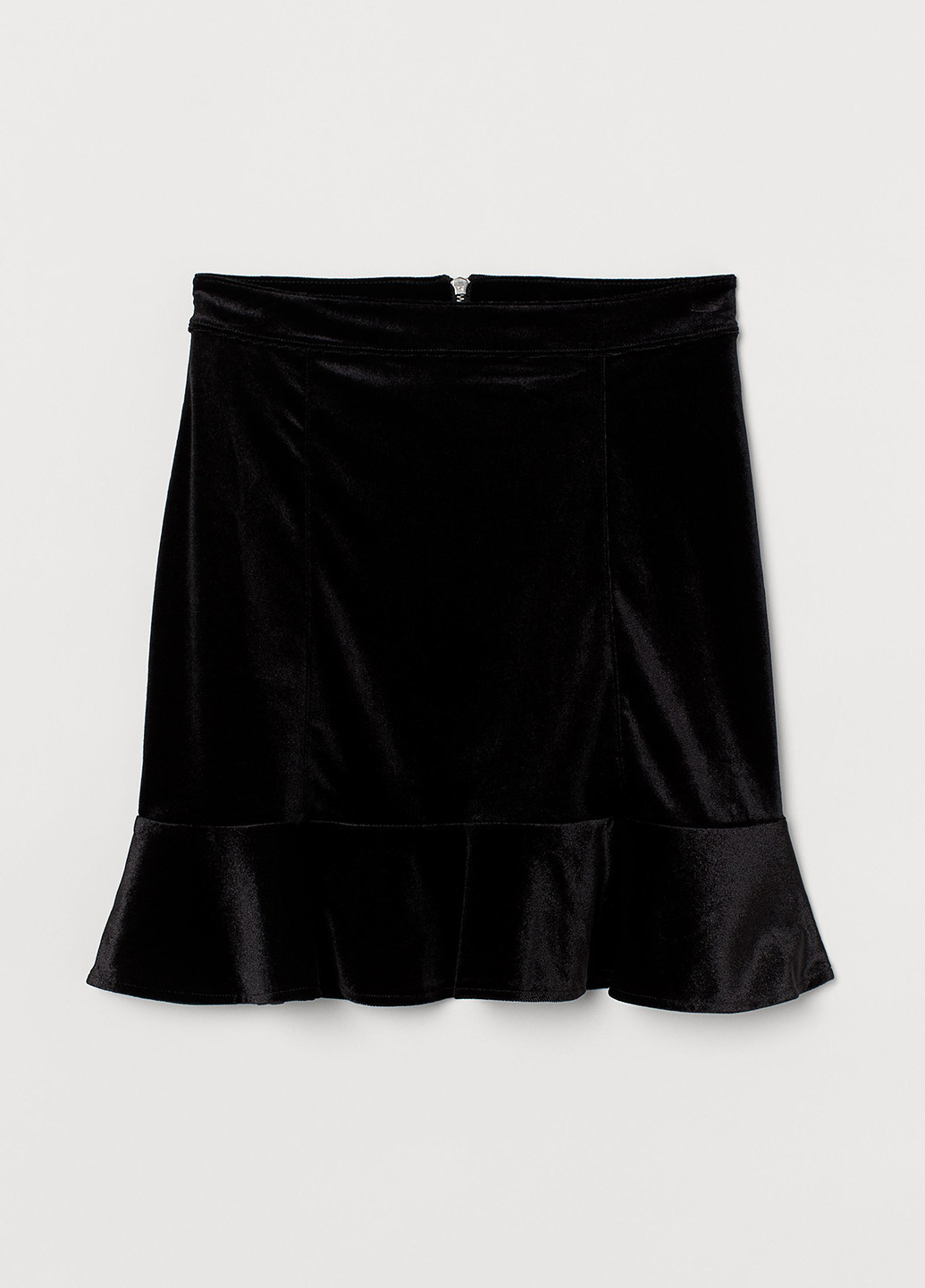 Черная кэжуал однотонная юбка H&M а-силуэта (трапеция)