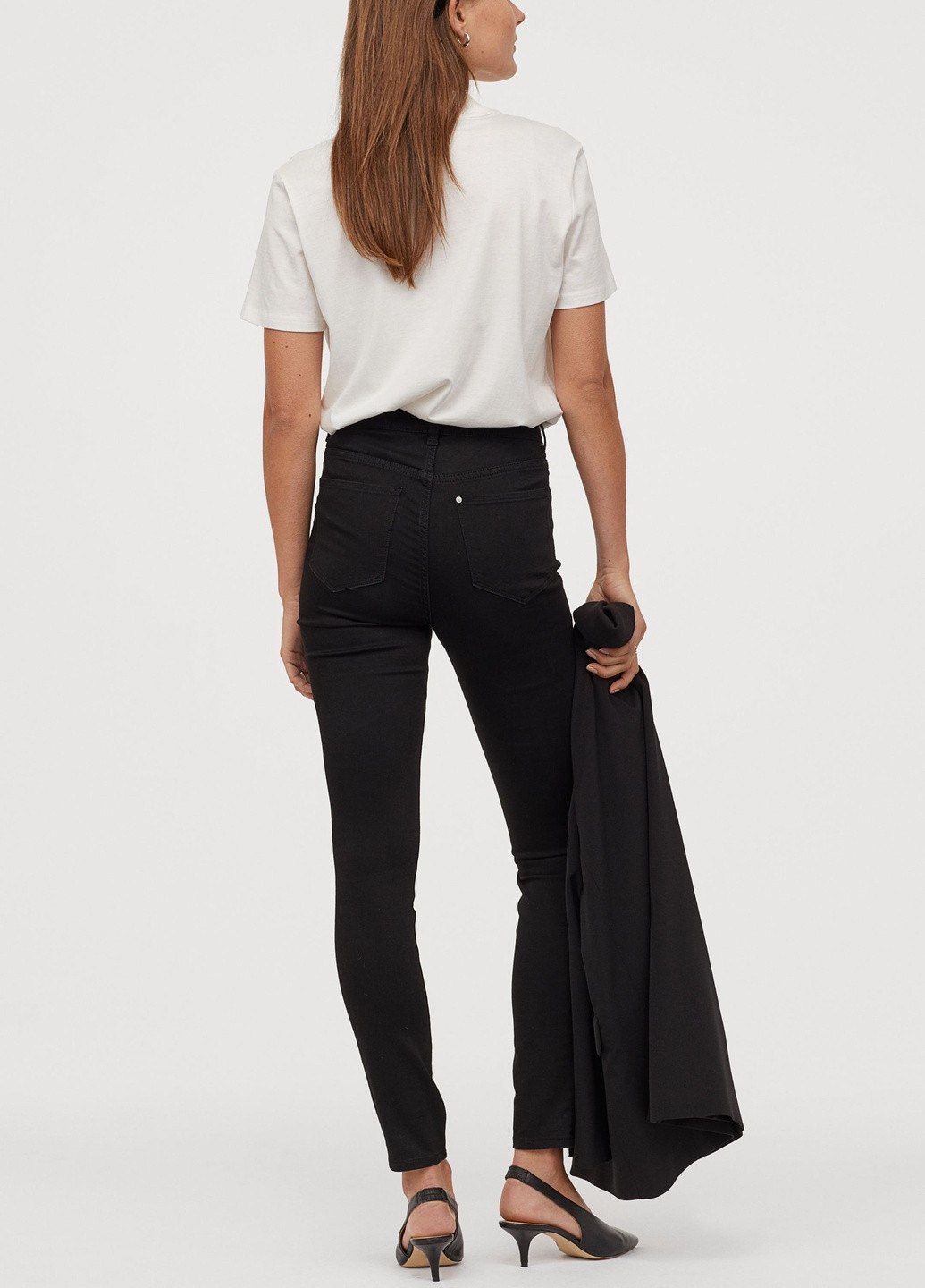 Черные джинсовые летние брюки H&M