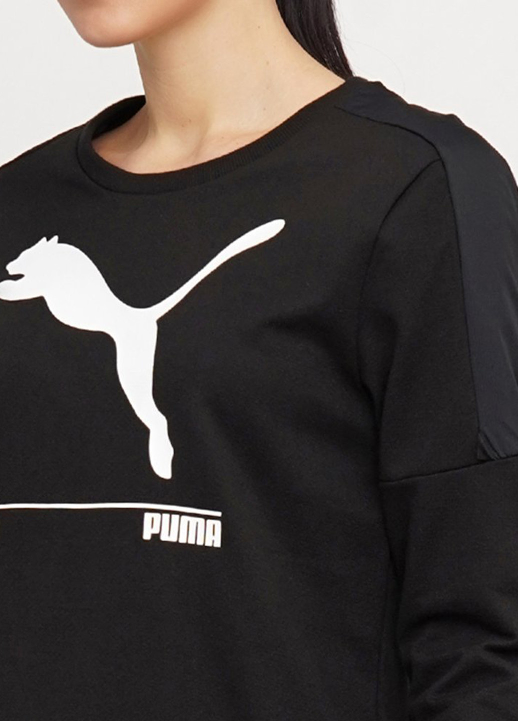 Черное спортивное платье Puma с логотипом