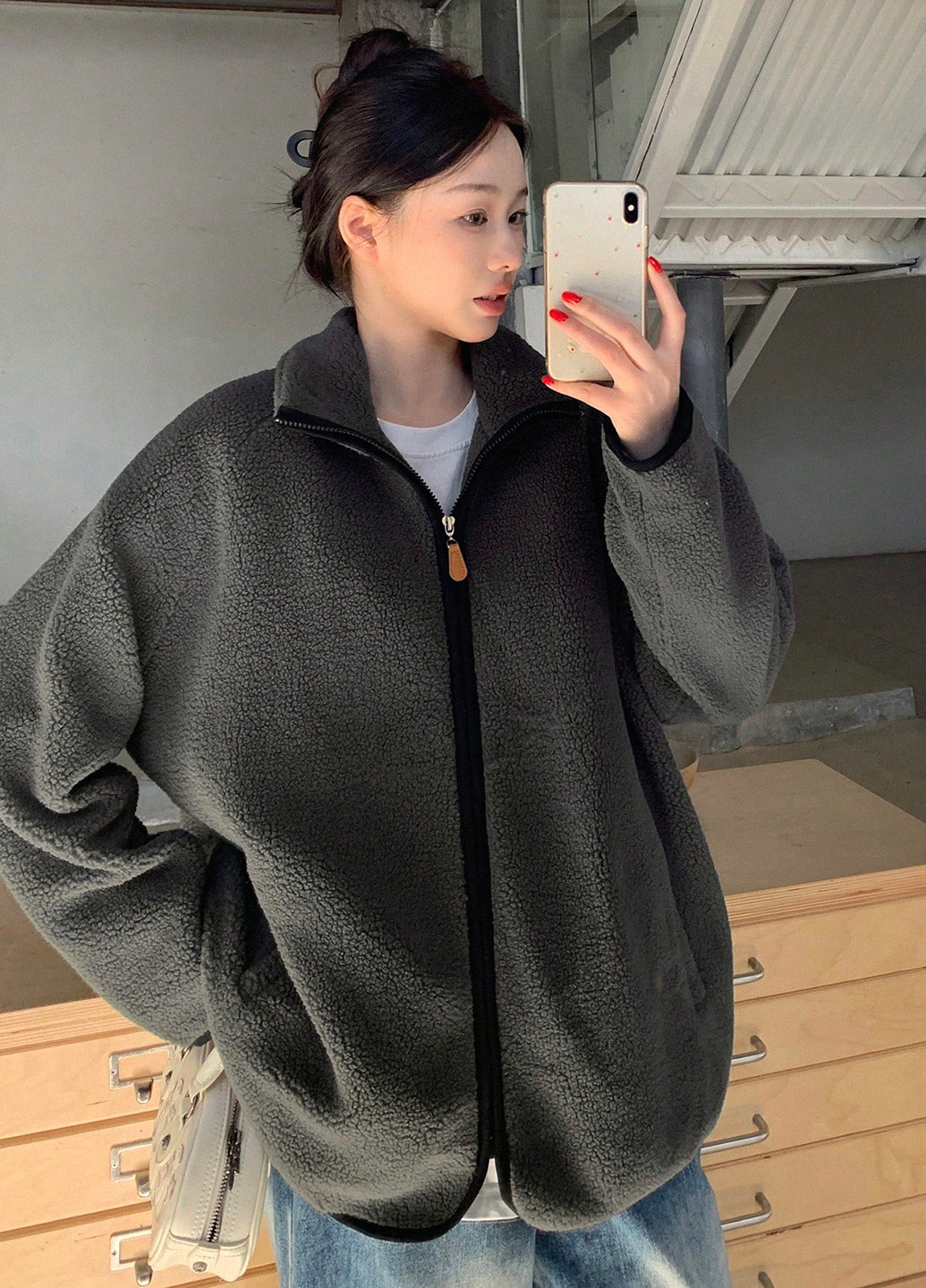 Темно-серая демисезонная куртка SHEIN