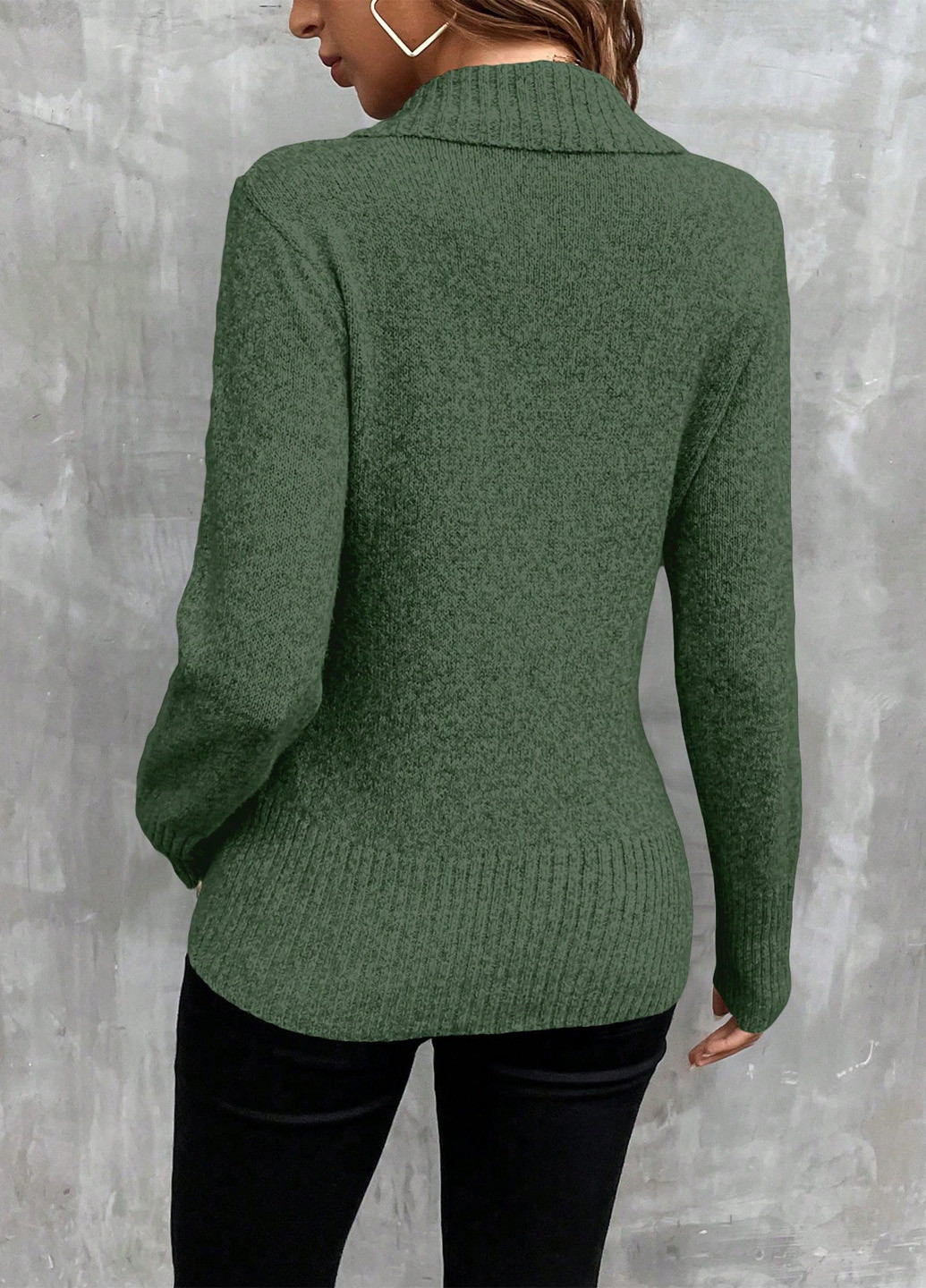 Зеленый демисезонный свитер SHEIN