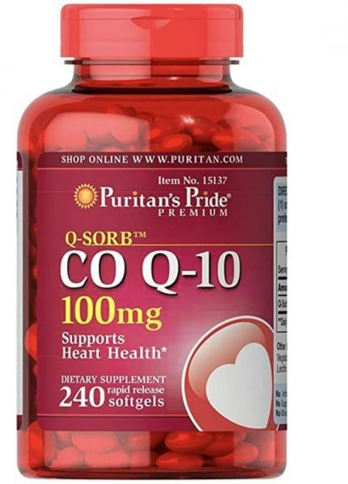 Коэнзим для работы сердца Q-SORB Co Q-10 100 mg 240 Rapid Release Softgels Puritans Pride (232870348)