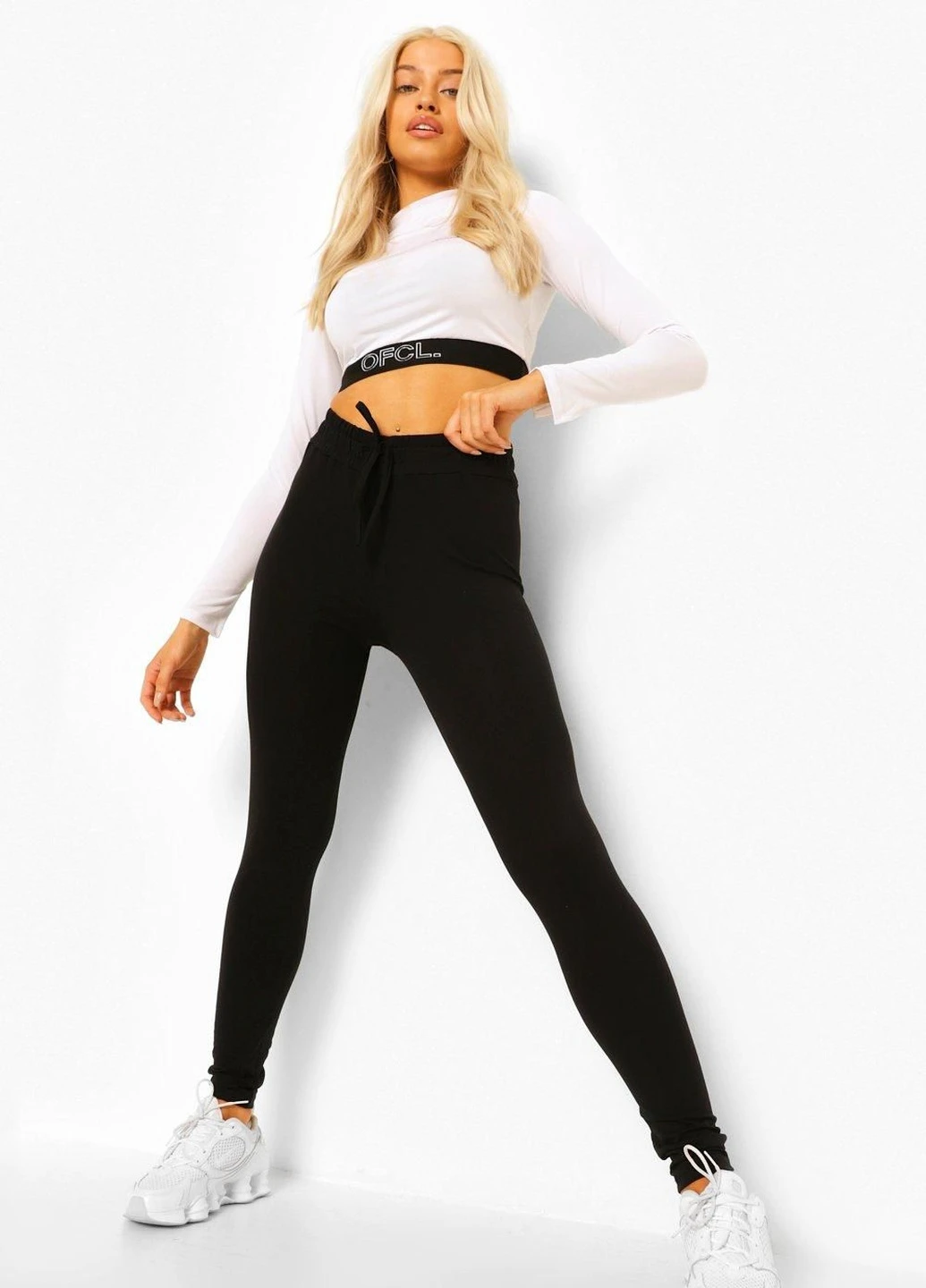 Черные демисезонные леггинсы Boohoo
