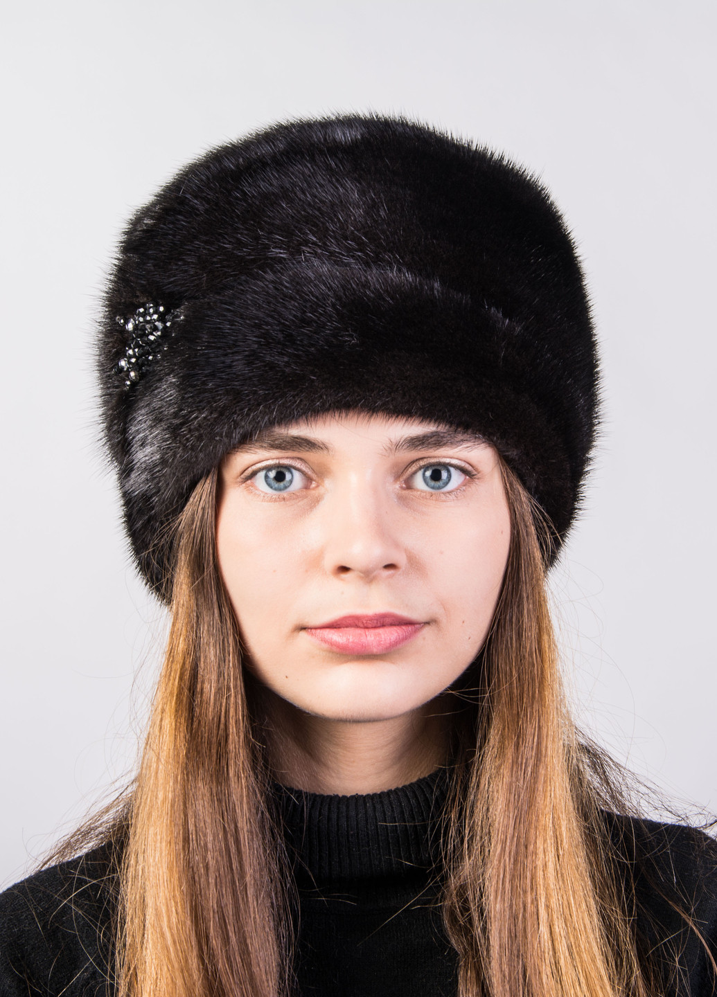 Зимова норкова цільна шапка Меховой Стиль кубанка (247593255)