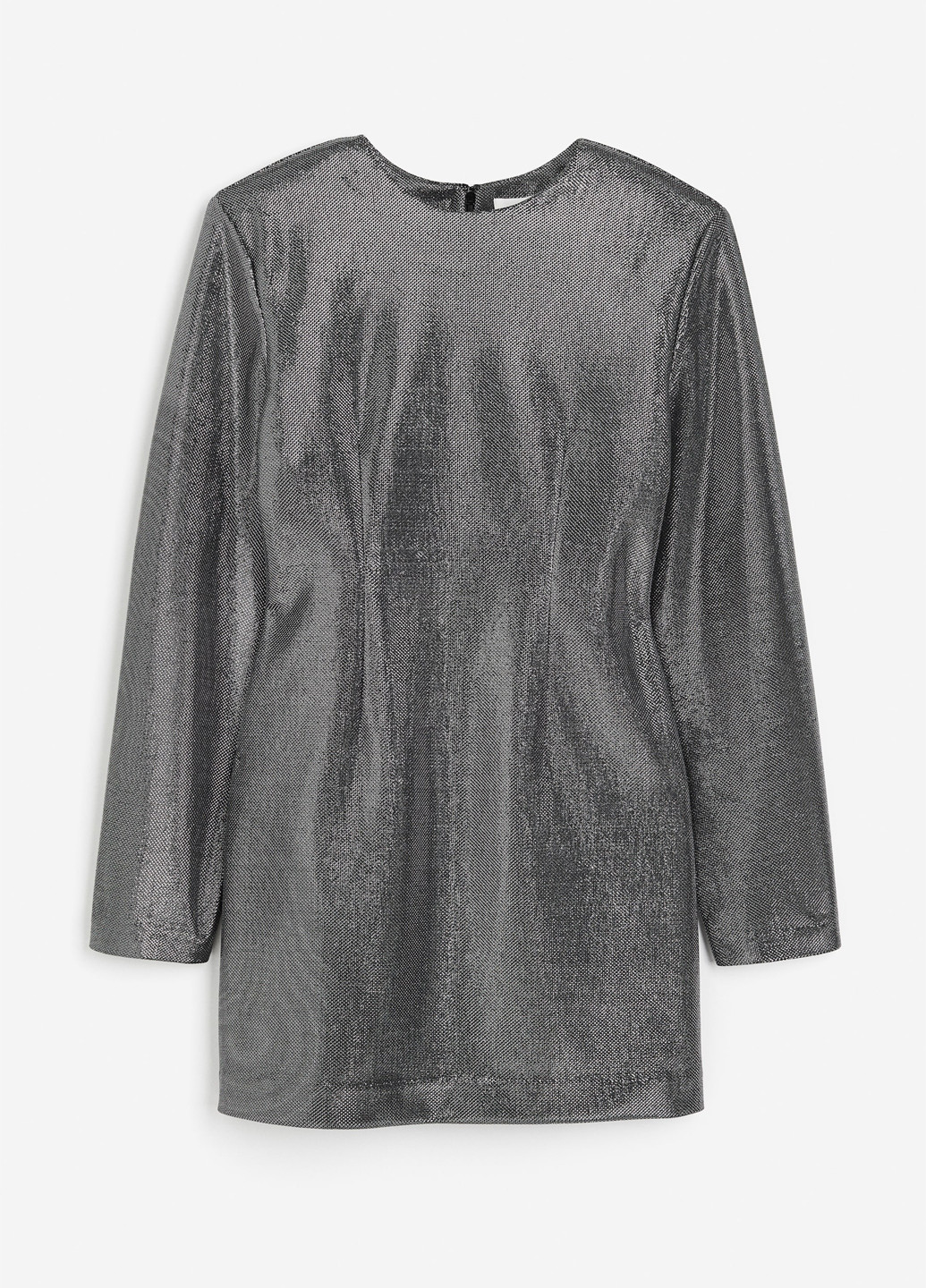 Серебристое коктейльное, кэжуал платье силуэтная H&M однотонное