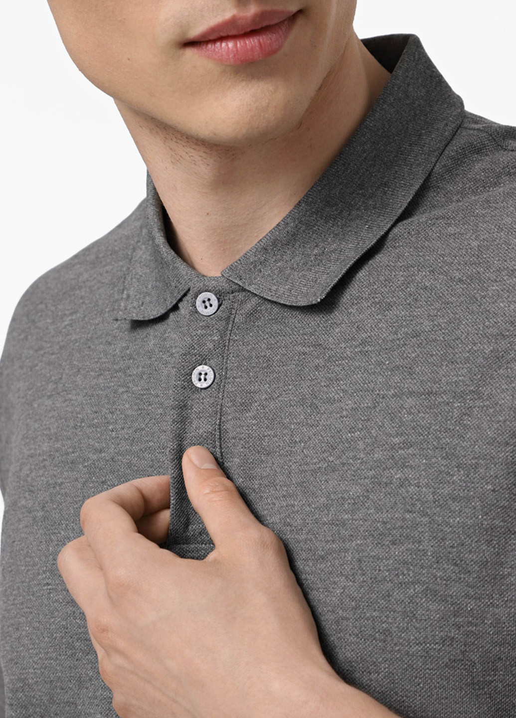 Серая футболка-поло для мужчин Promin меланжевая