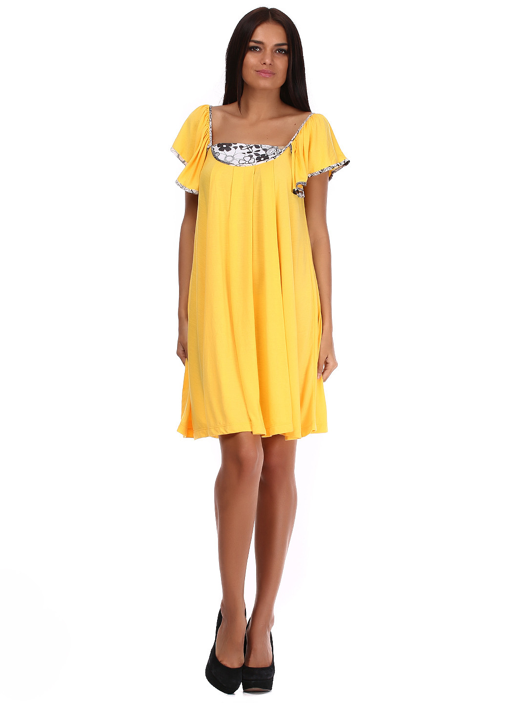 Жовтий кежуал сукня Miss Sixty з квітковим принтом