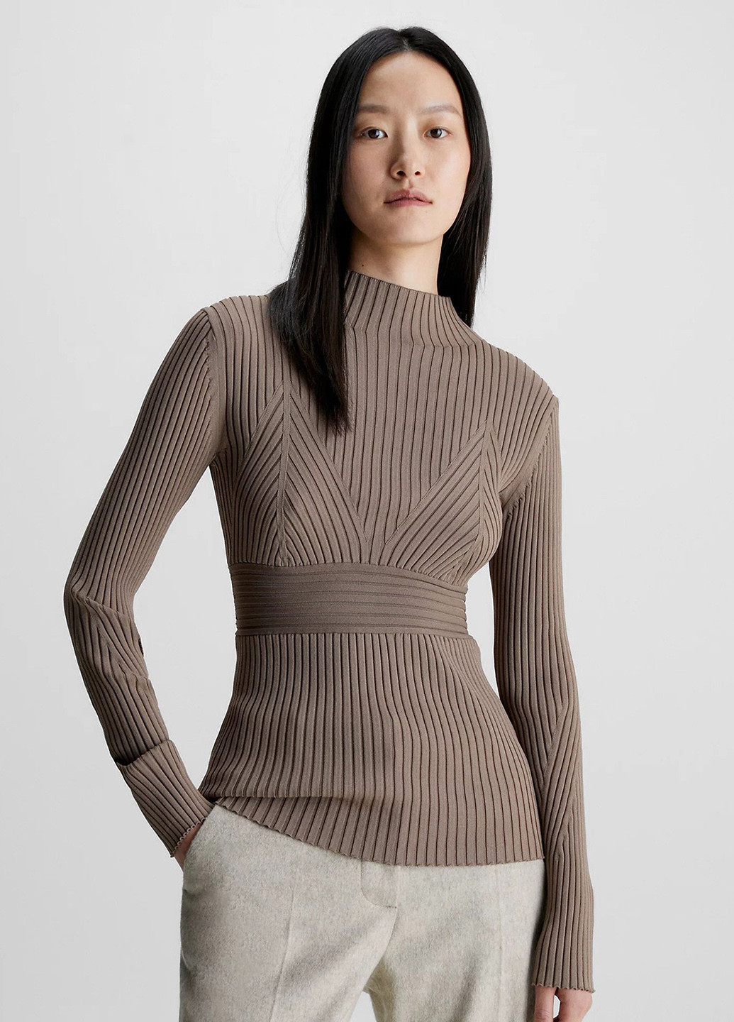 Коричневый зимний свитер Calvin Klein