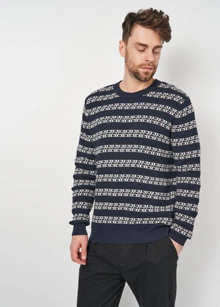 Синій джемпер,синій-білий в візерунки, JACK&JONES