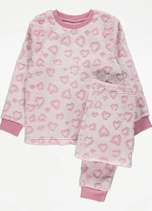 Розовая зимняя теплая пижама для девочки 722112 кофта + брюки George