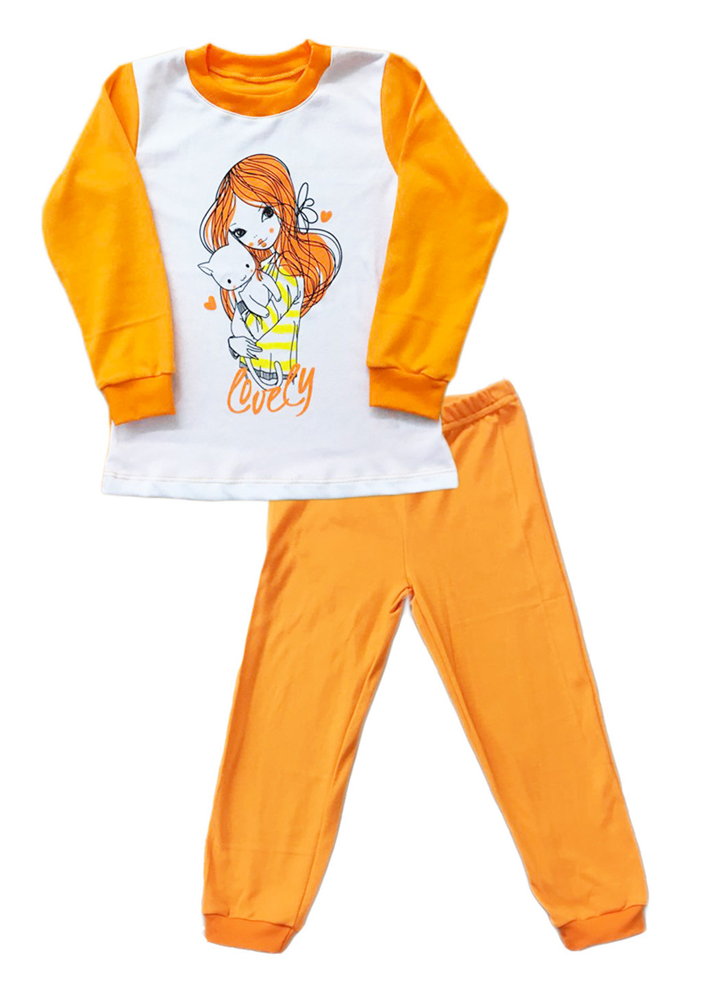 Оранжевая всесезон пижама (свитшот, брюки) AV Style