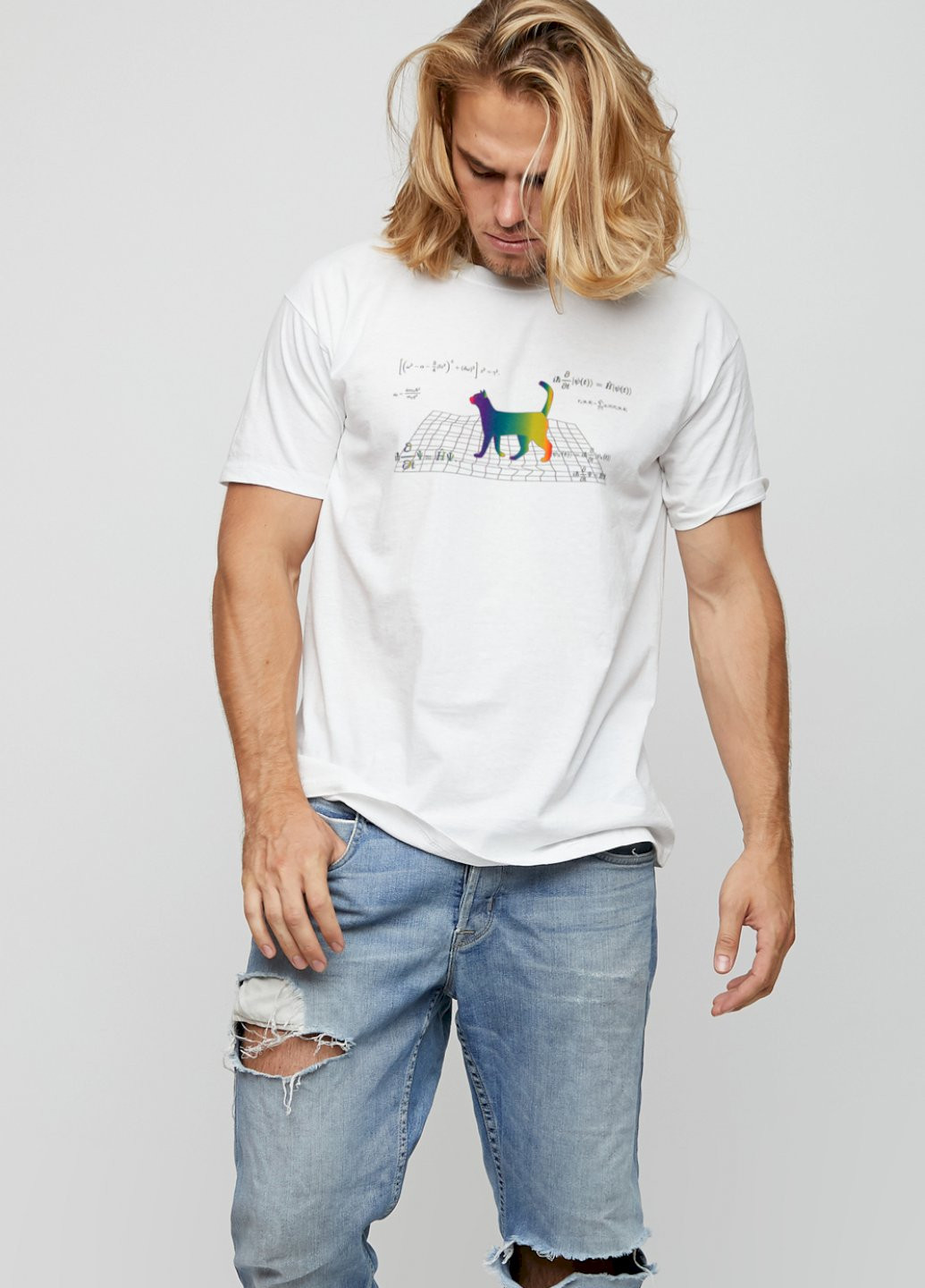 Белая футболка мужская basic /air print/ YAPPI