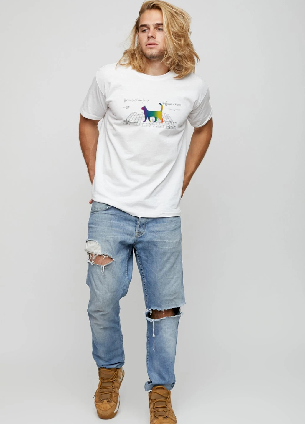 Белая футболка мужская basic /air print/ YAPPI