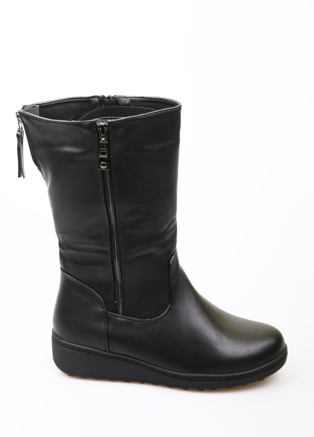 Черные зимние полусапоги No Brand