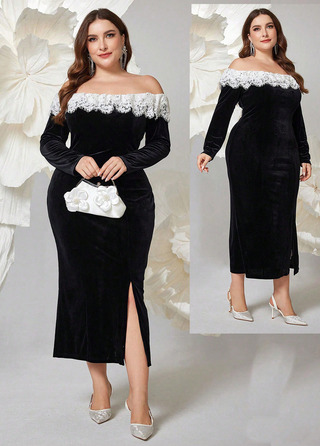 Черное праздничный, вечернее, кэжуал платье а-силуэт SHEIN однотонное