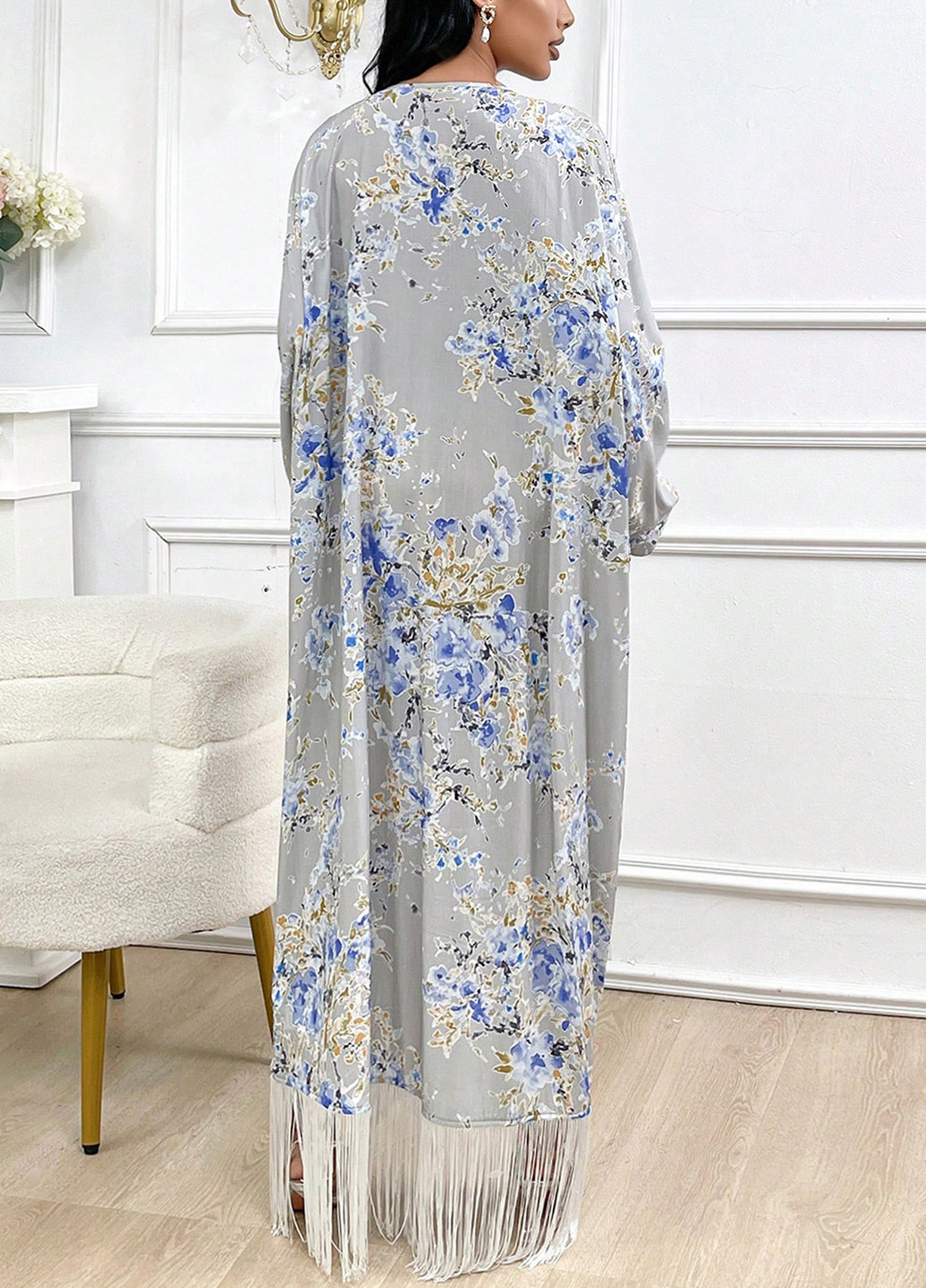 Комбинированное праздничный платье оверсайз SHEIN с цветочным принтом