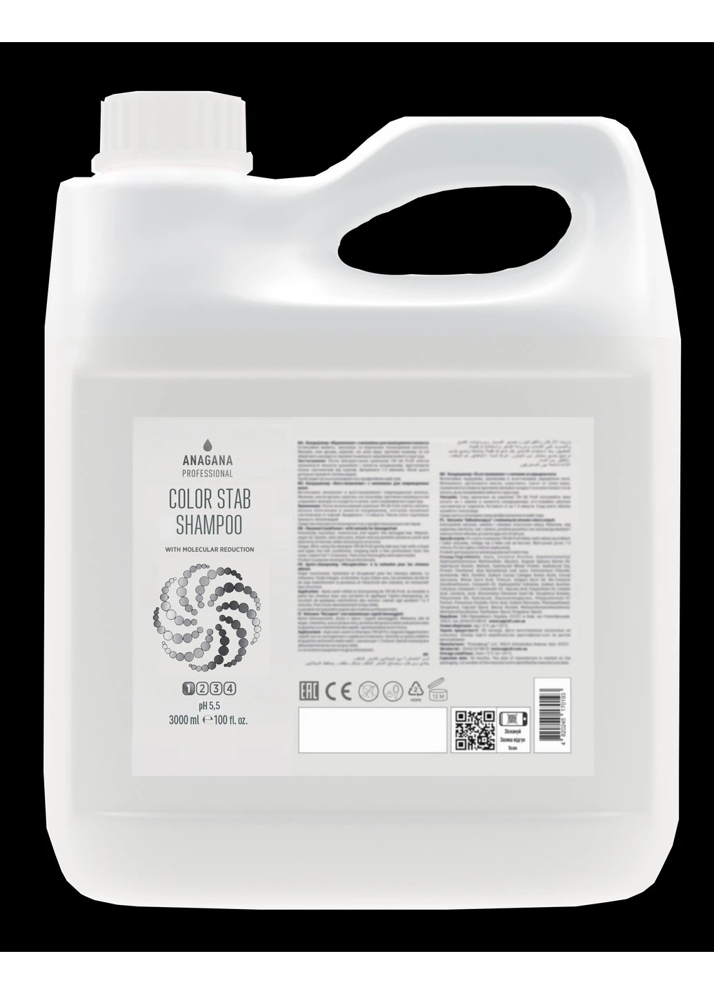Шампунь Стабилизатор цвета и молекулярное восстановление COLOR STAB SHAMPOO with molecular reduction 3000 мл ANAGANA (252010903)