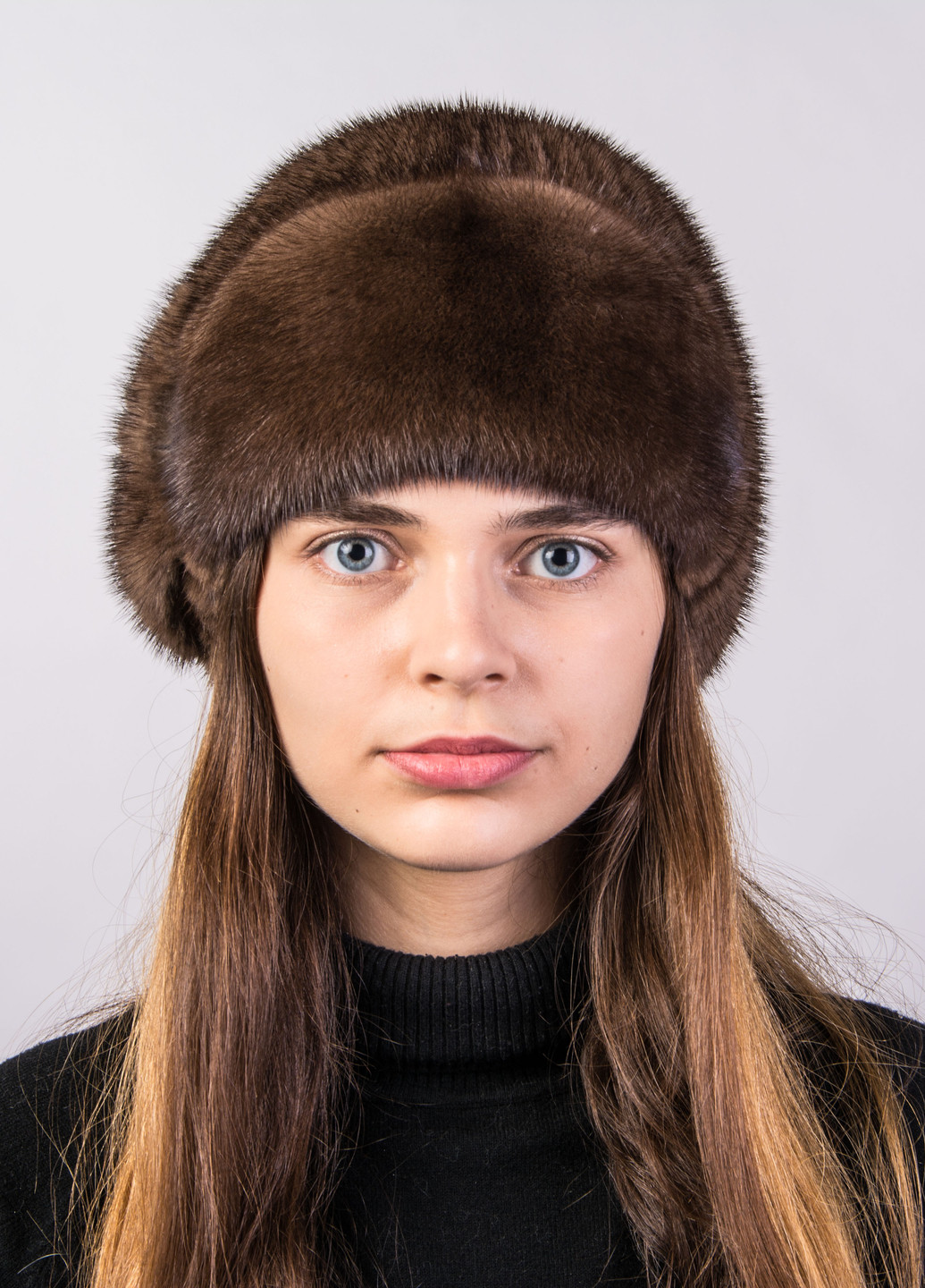 Жіноча зимова шапка з в'язаній норки Меховой Стиль Лобик (248109014)