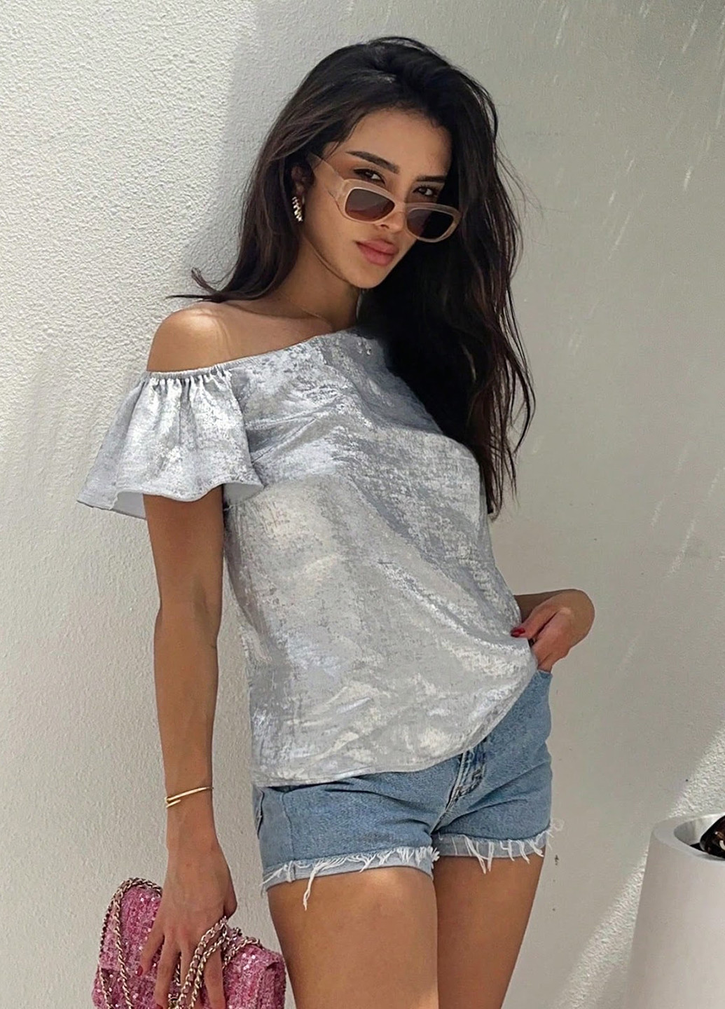 Срібна блуза SHEIN