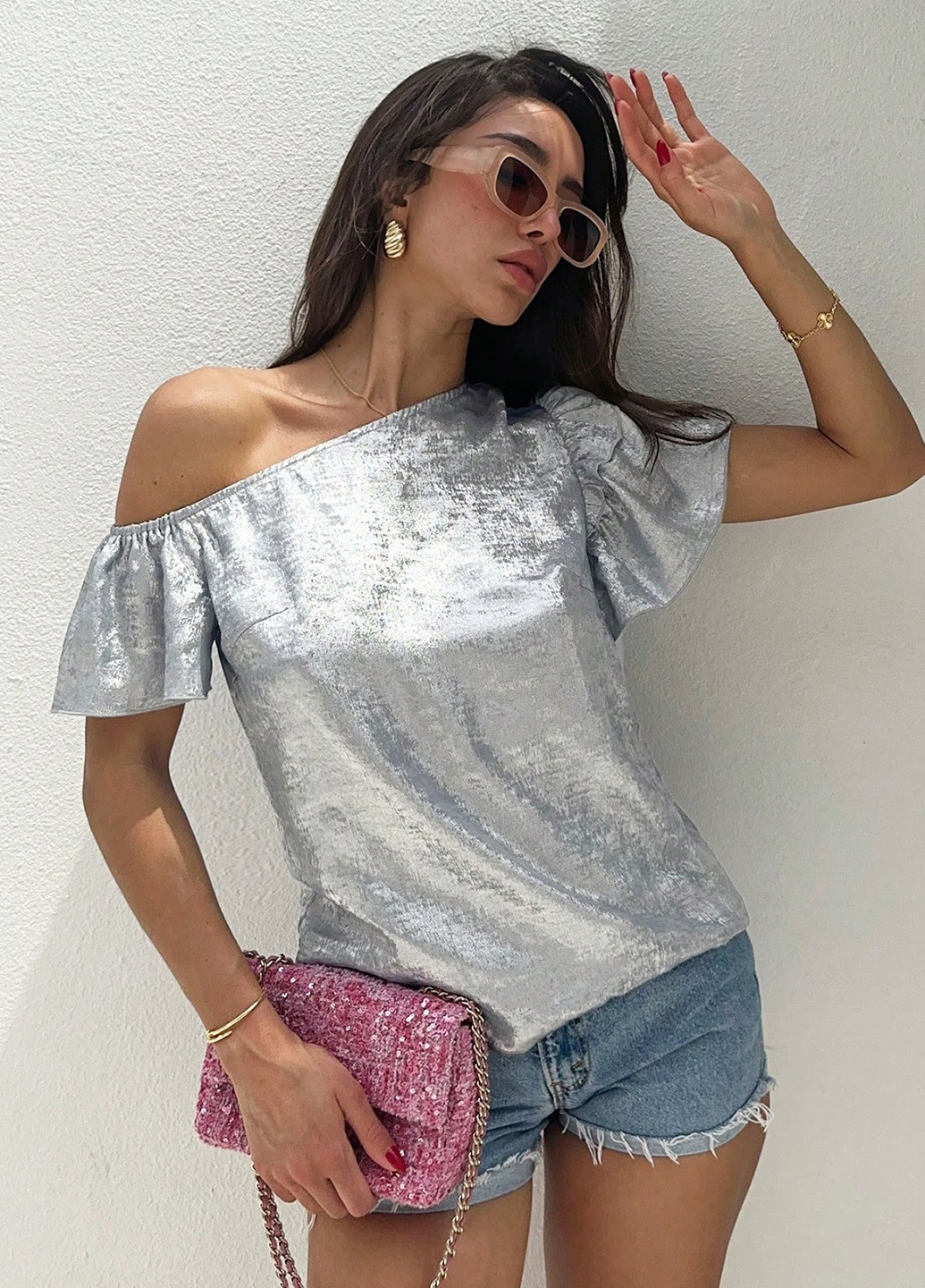 Срібна блуза SHEIN